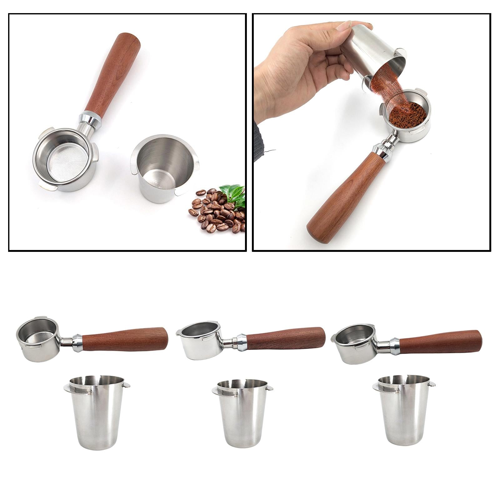 Coffee Portafilter with Dosing Cup for 51/54mm Espresso Machine 51mm +2 ears