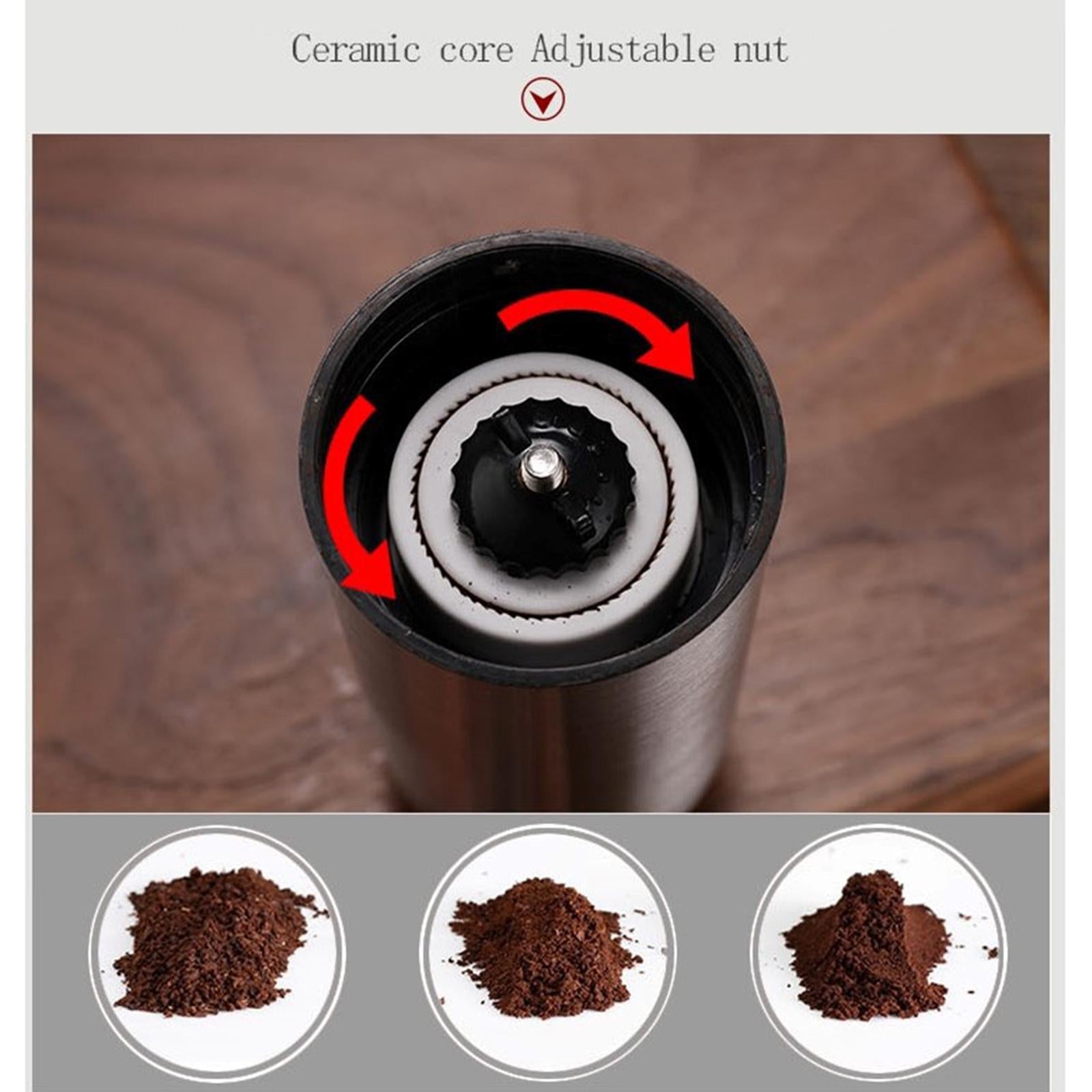 Manual Coffee Grinder for Espresso Press Home Office Travel Camping Silver