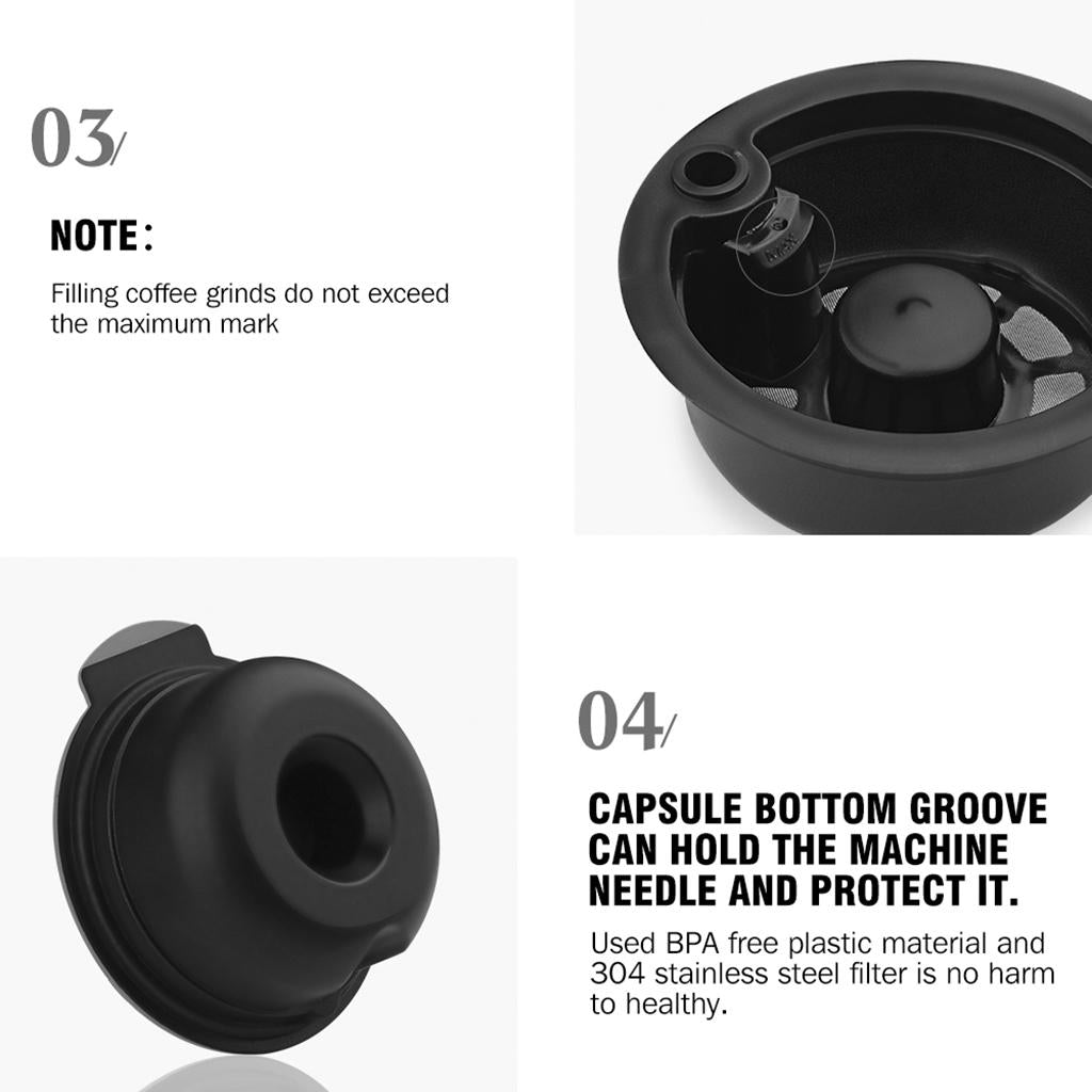 Reusable Coffee Capsule Pod Slicone Lid Fits Bosch for Tassimo Machine 60ml