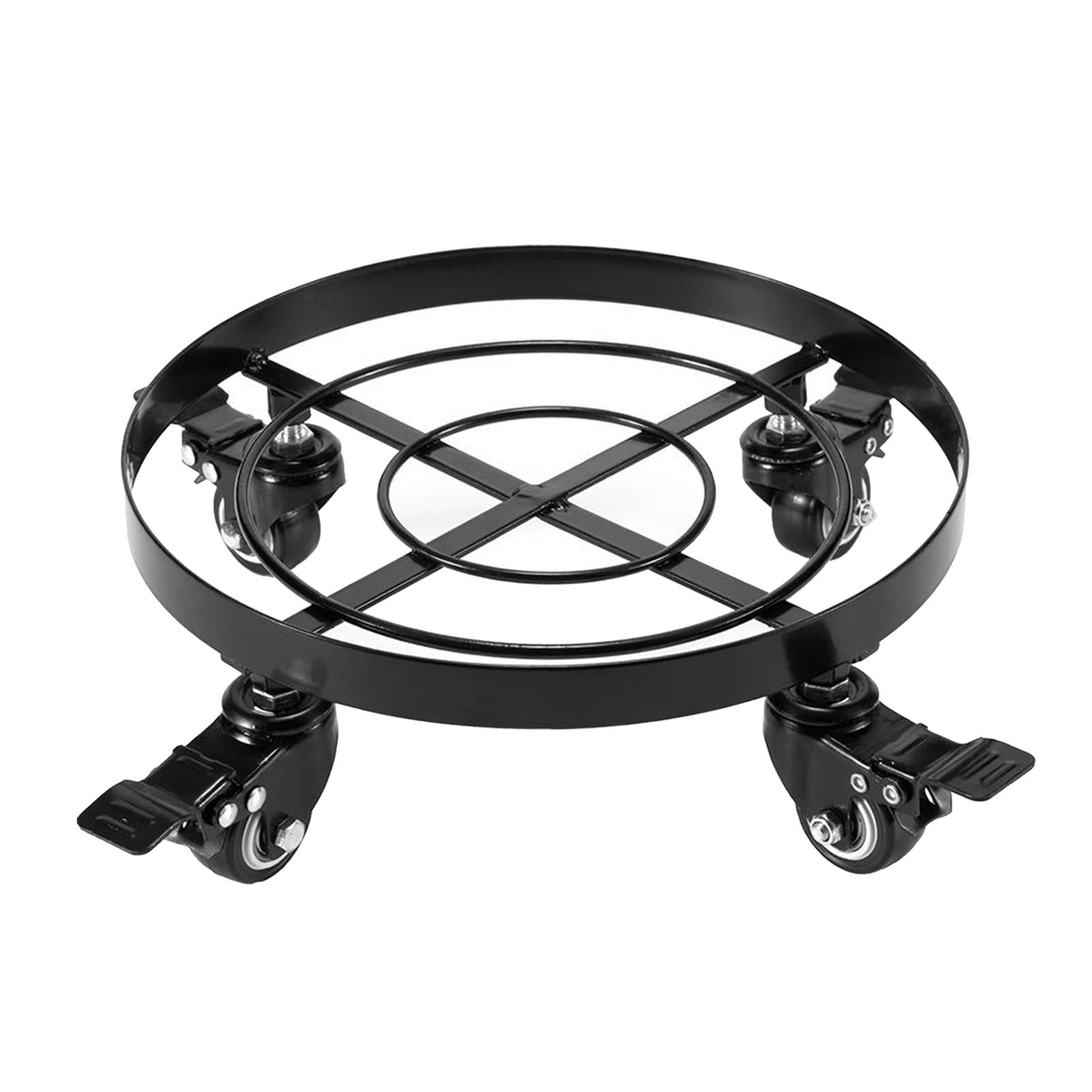 Plant Pot Stand Round Potted Plant Trolley Roller Tray with Wheels 27cm