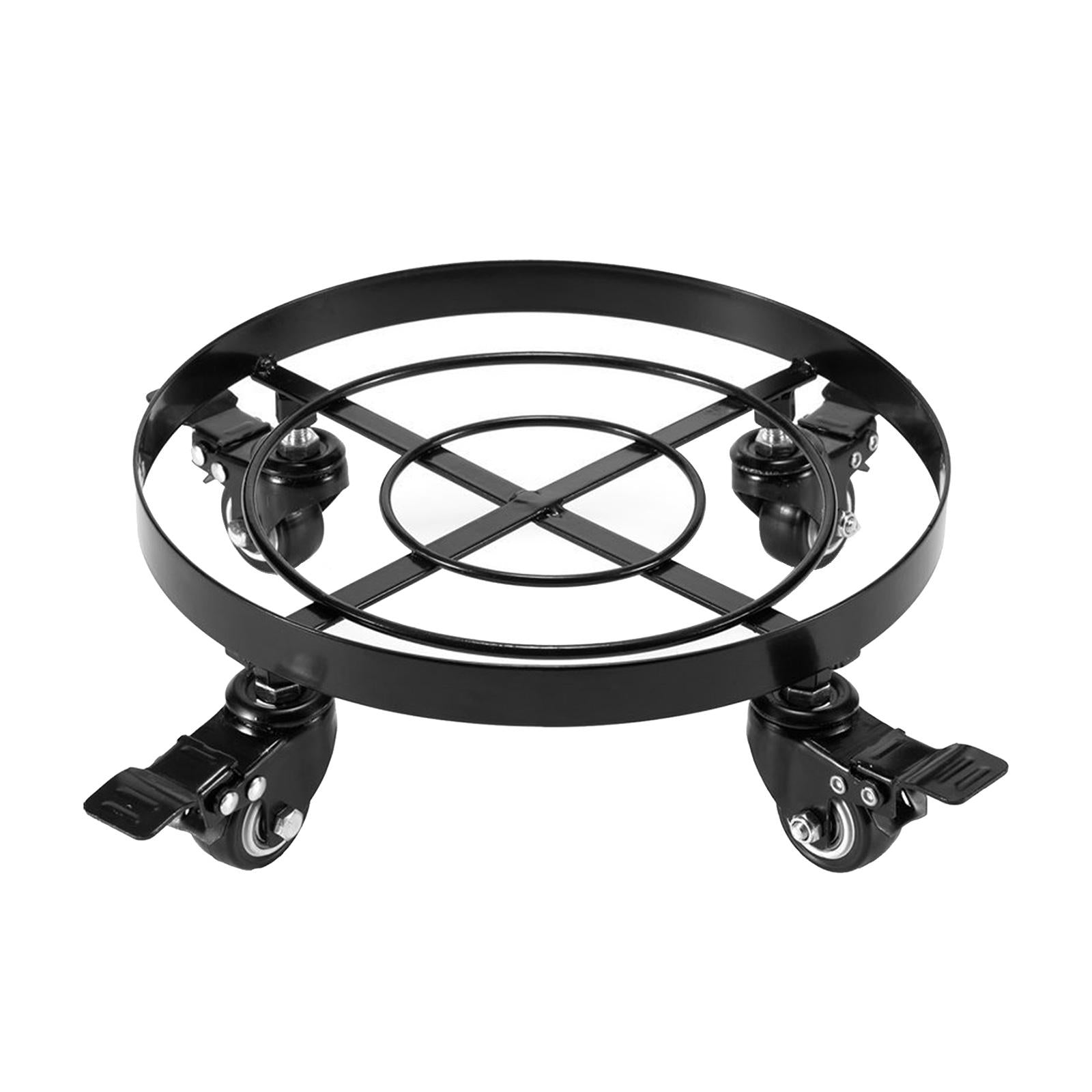 Plant Pot Stand Round Potted Plant Trolley Roller Tray with Wheels 27cm