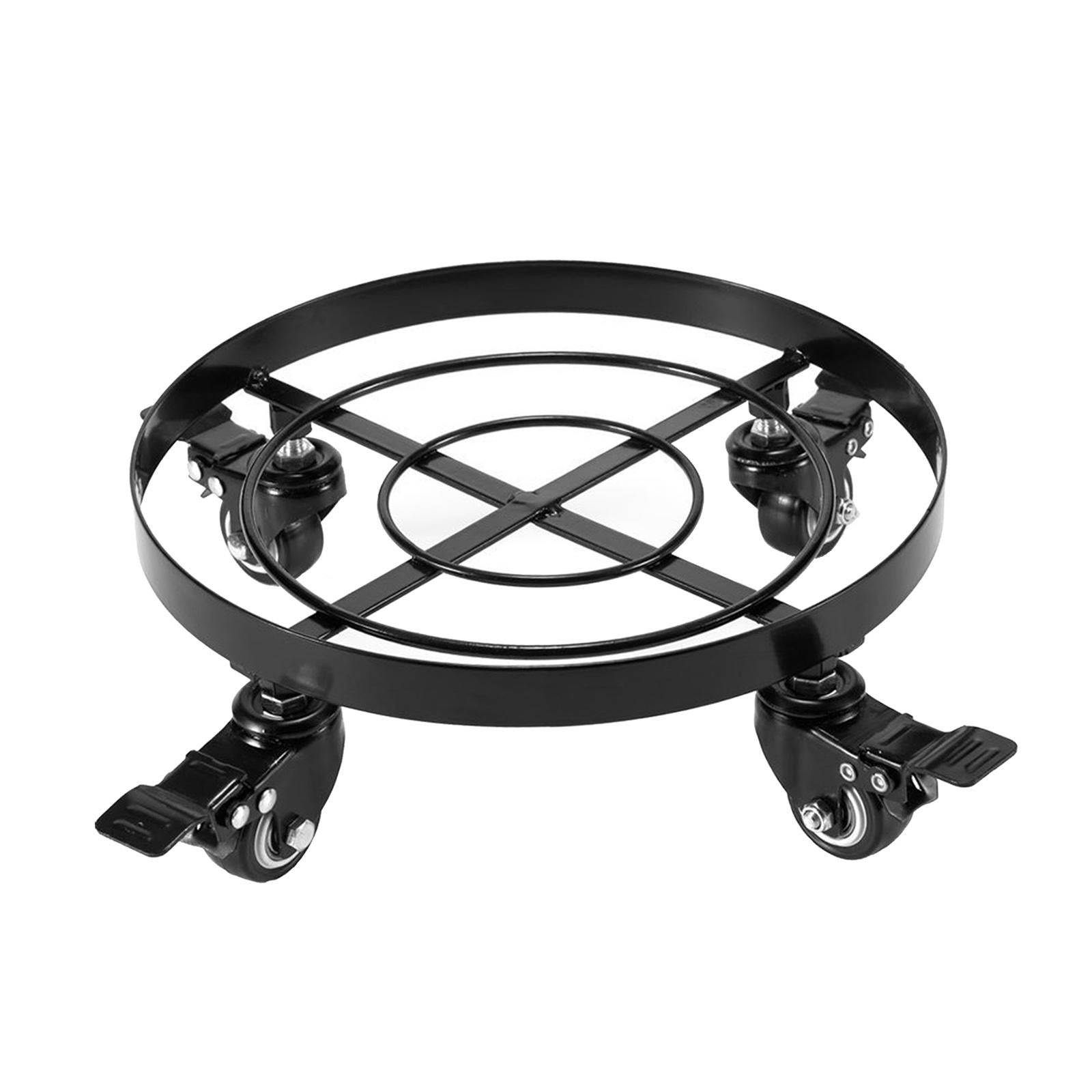 Plant Pot Stand Round Potted Plant Trolley Roller Tray with Wheels 32cm