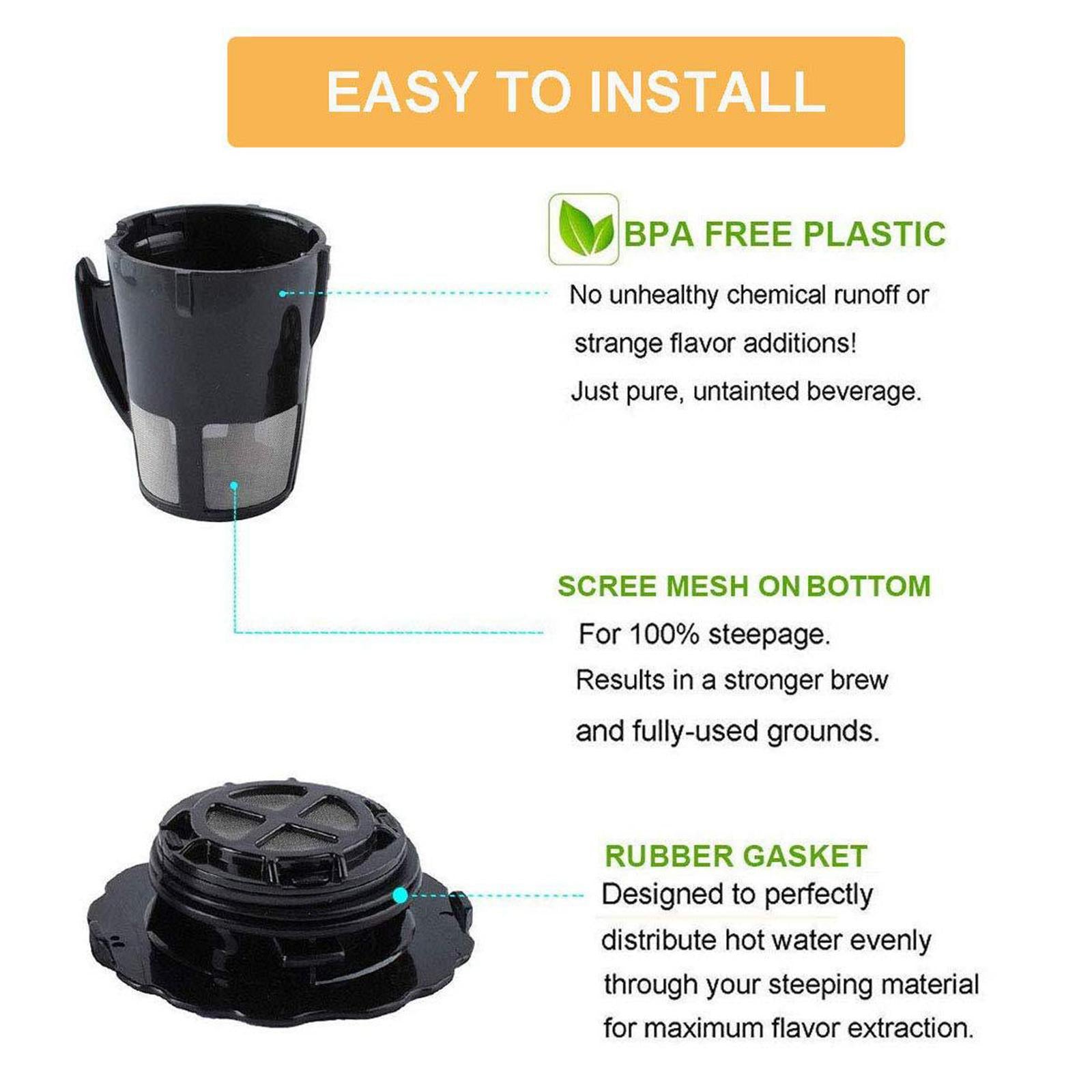 Reusable K Cups For Keurig 2.0 Brewers Refillable Single Cup Mesh Filter