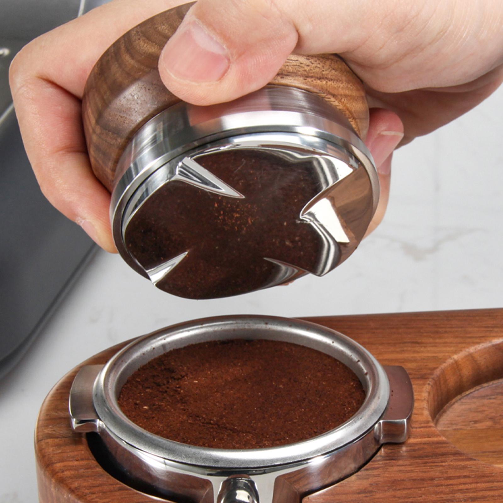 Coffee Distributor Leveler Tool Adjustable Height Coffee Tamper 58.5mm Cross