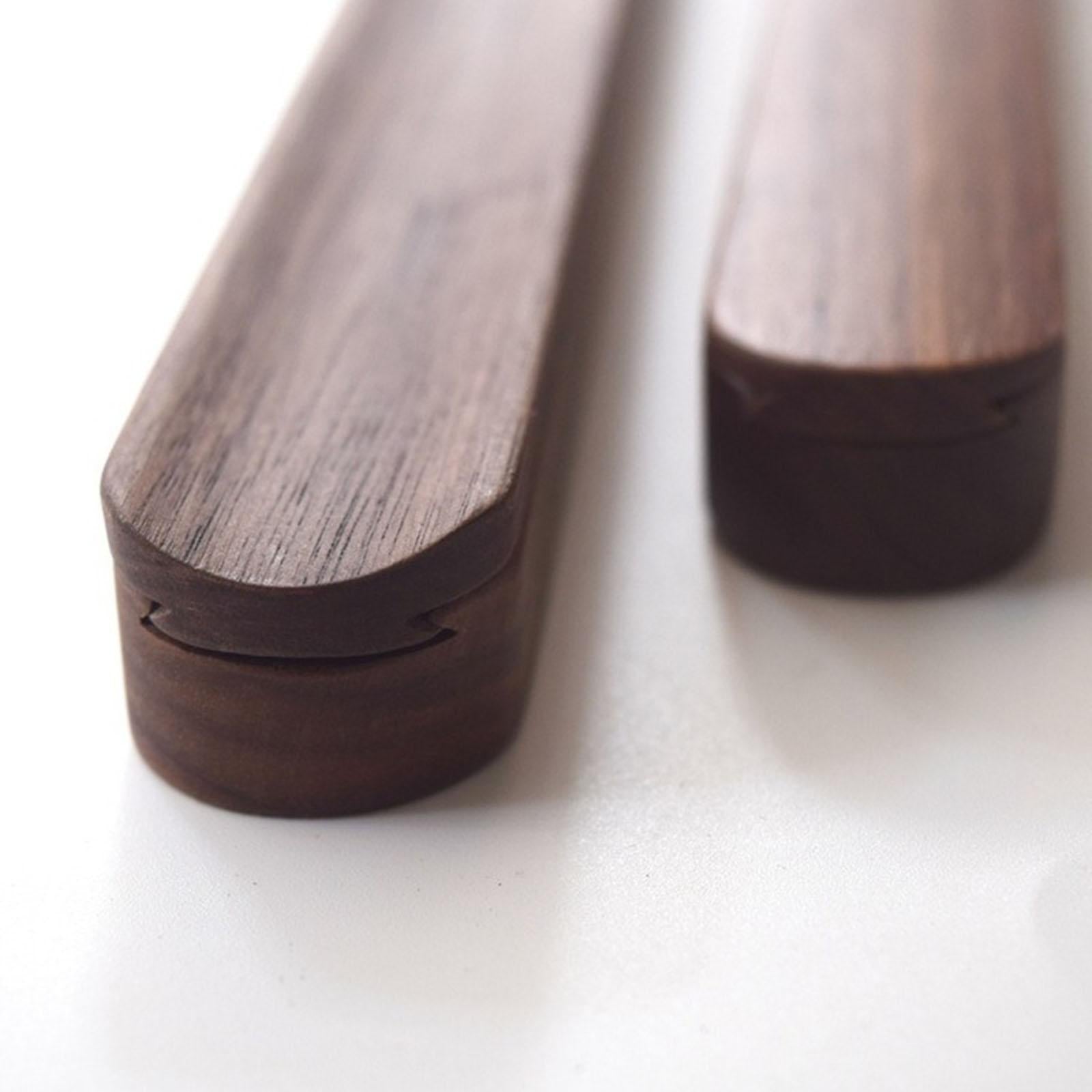 Portable Outdoor Walnut Solid Wood Chopsticks with Box Case convex 23cm