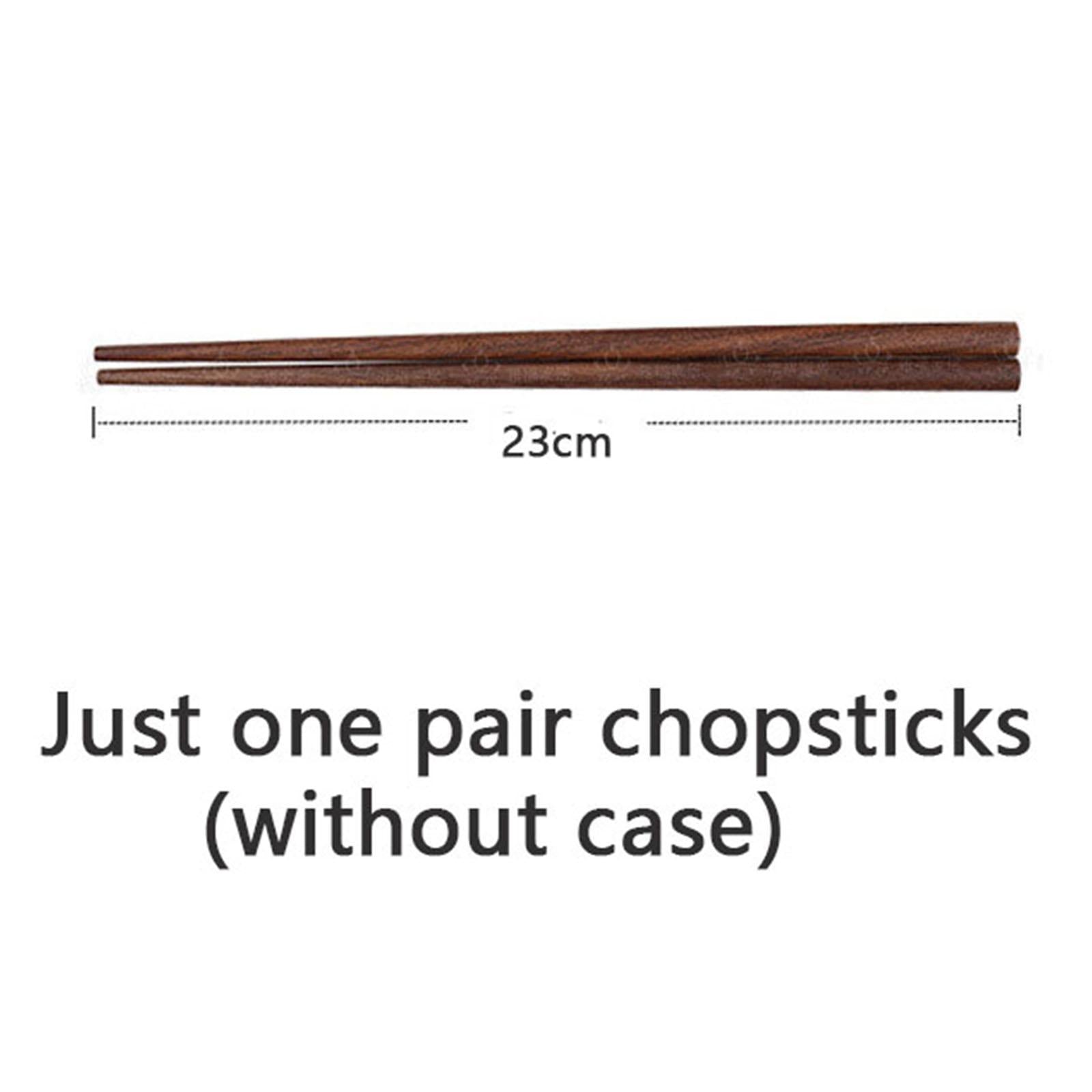 Portable Outdoor Walnut Solid Wood Chopsticks with Box Case convex 25cm