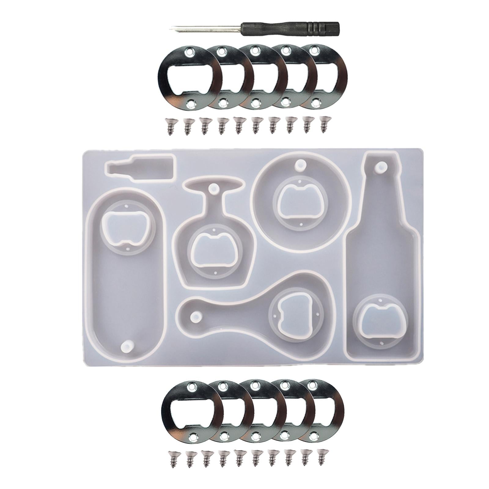 Corkscrew DIY Crystal Resin Epoxy Silicone Mold Beer Spanner Opener Set A