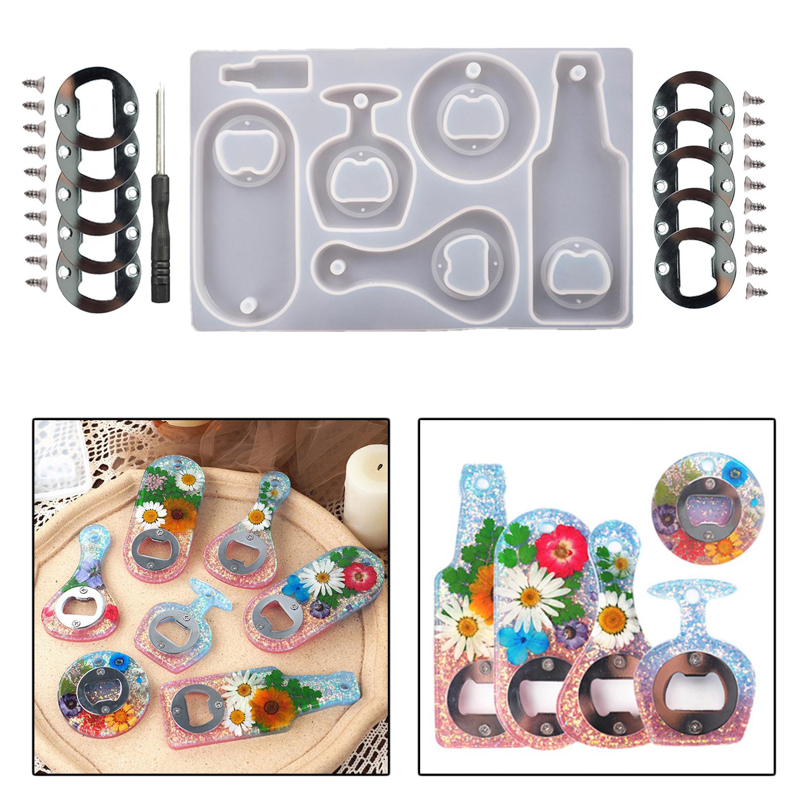 Corkscrew DIY Crystal Resin Epoxy Silicone Mold Beer Spanner Opener Set A