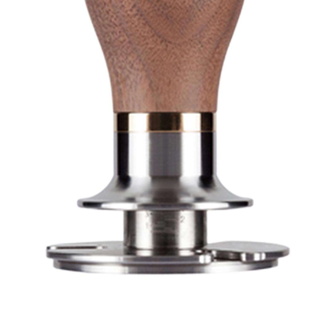 Coffee Espresso Tamper Flat 304 Stainless Steel Base Black Walnut