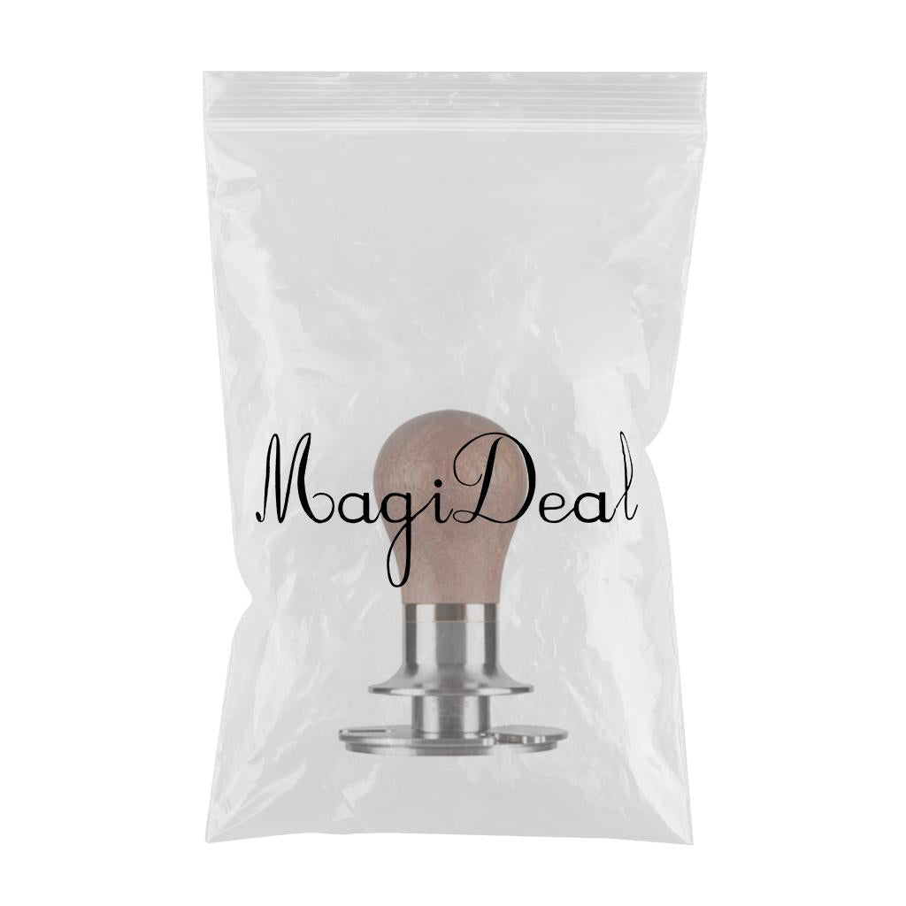 Coffee Espresso Tamper Flat 304 Stainless Steel Base Black Walnut