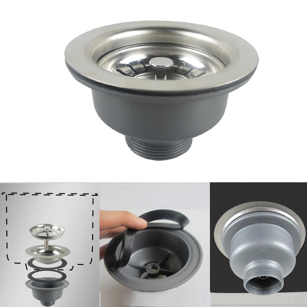 Stainless Steel Kitchen Sink Drain Strainer Anti-Clogging Waste Dia 110mm