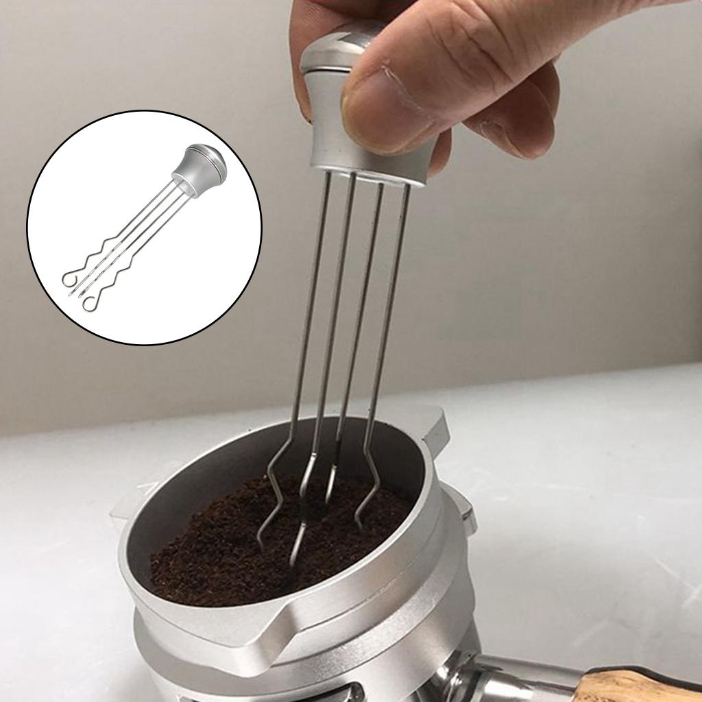 Espresso Coffee Stirre Needle Coffee Powder Stirring Tool for Kitchen Silver