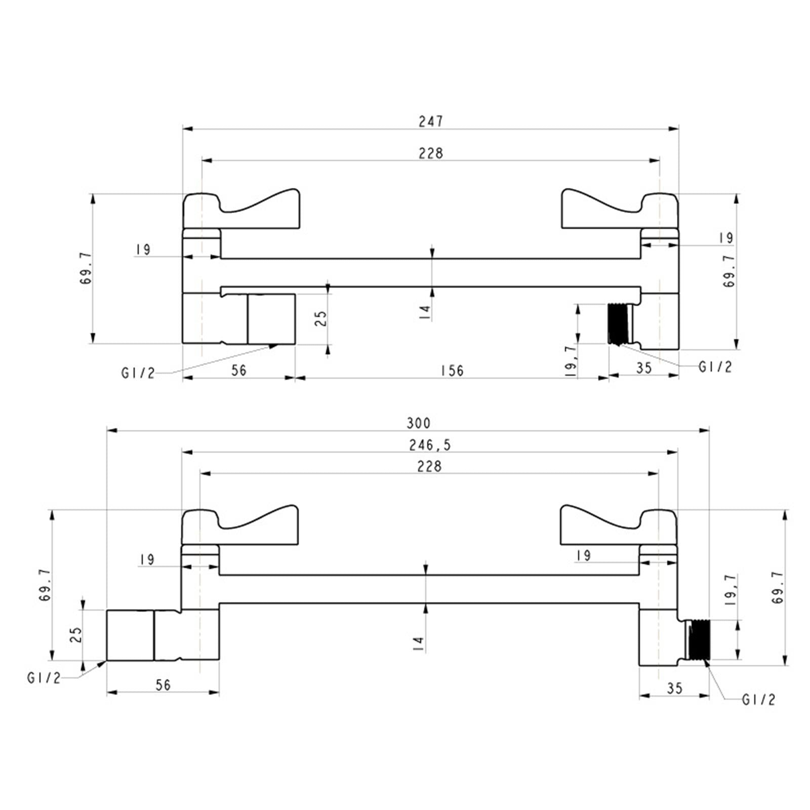 Adjustable Shower Arm Bracket with Tooth Extension Rod Bathroom Accessories