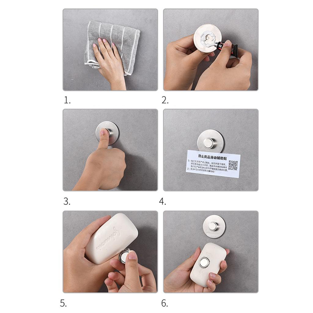 Magnetic Suction Powerful Soap Holder Hook Stainless Steel Wall Mount