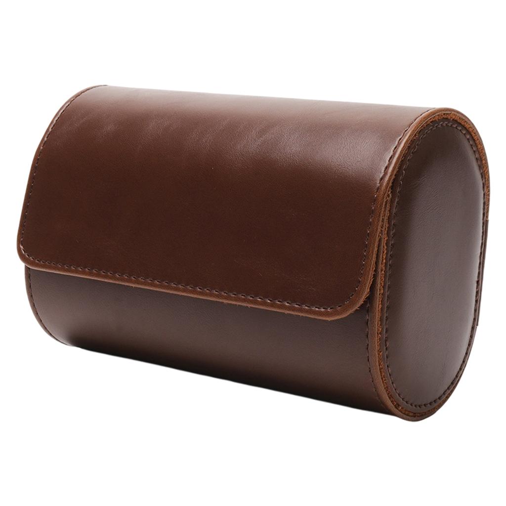 Watch Travel Case PU Leather Soft Bracket Gifts fr Holding Wristwatch Brown