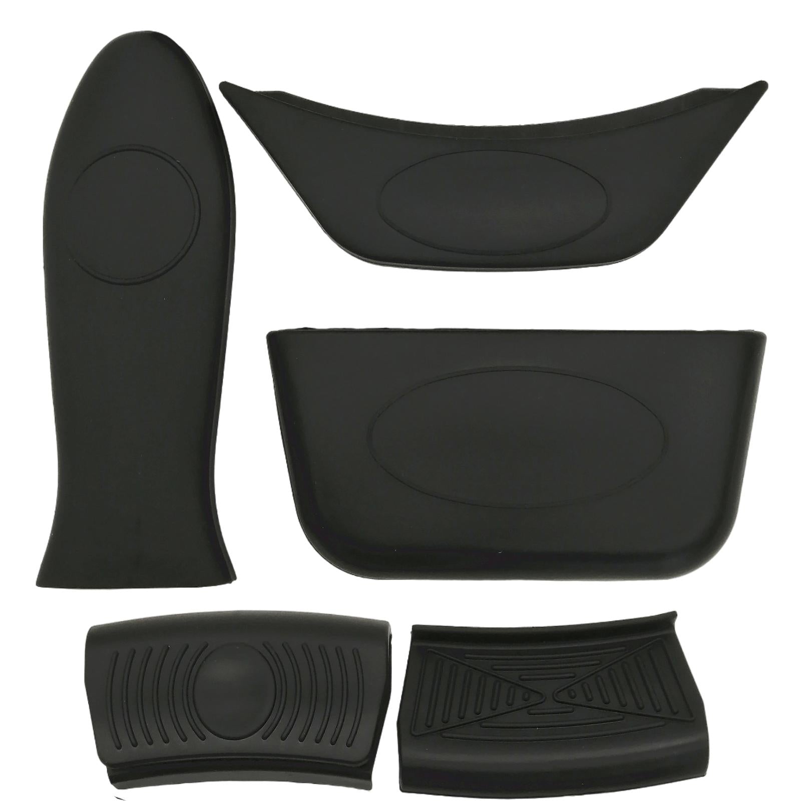 5pcs/set Non Slip Silicone Hot Handle Holder Parts for Skillets Griddles black
