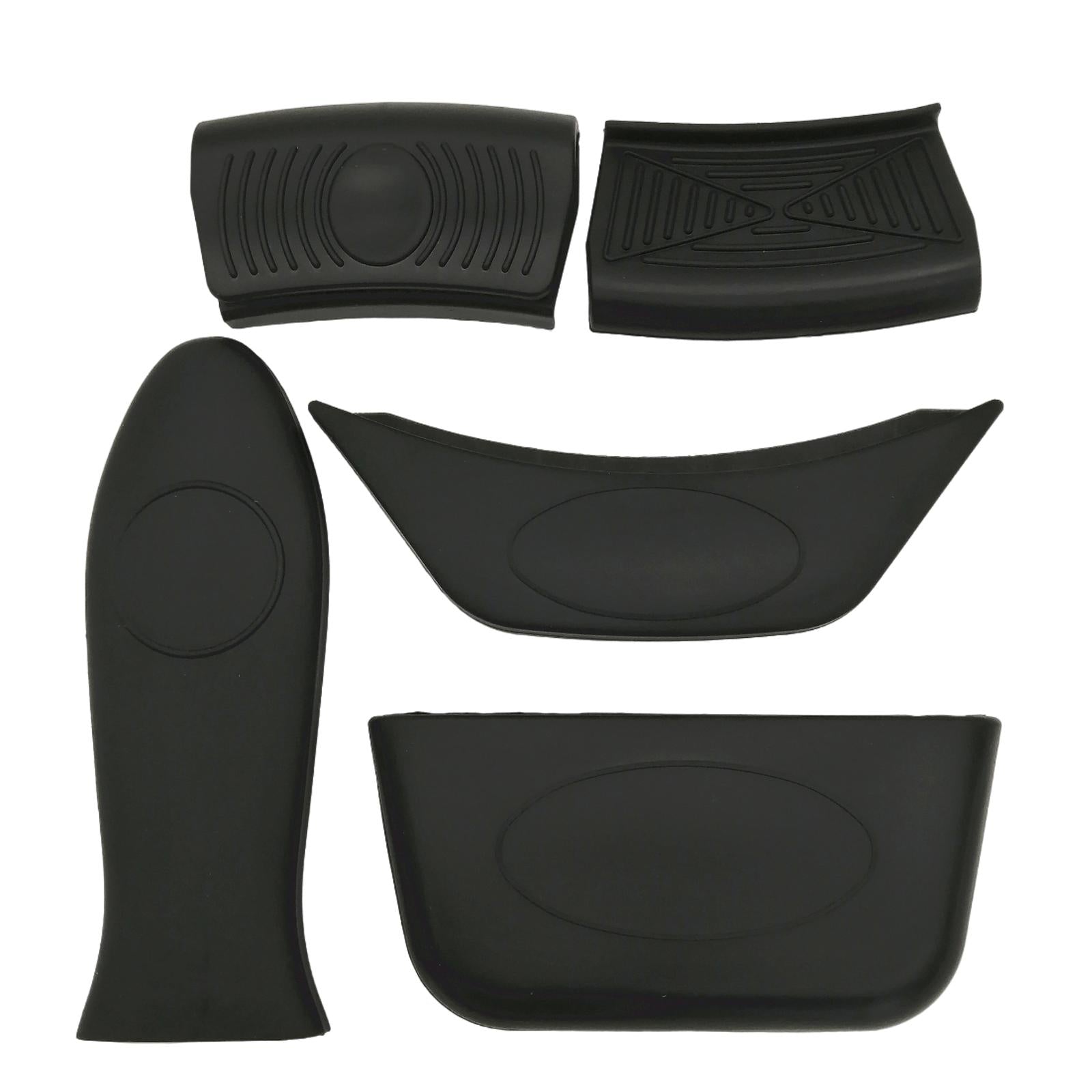 5pcs/set Non Slip Silicone Hot Handle Holder Parts for Skillets Griddles black