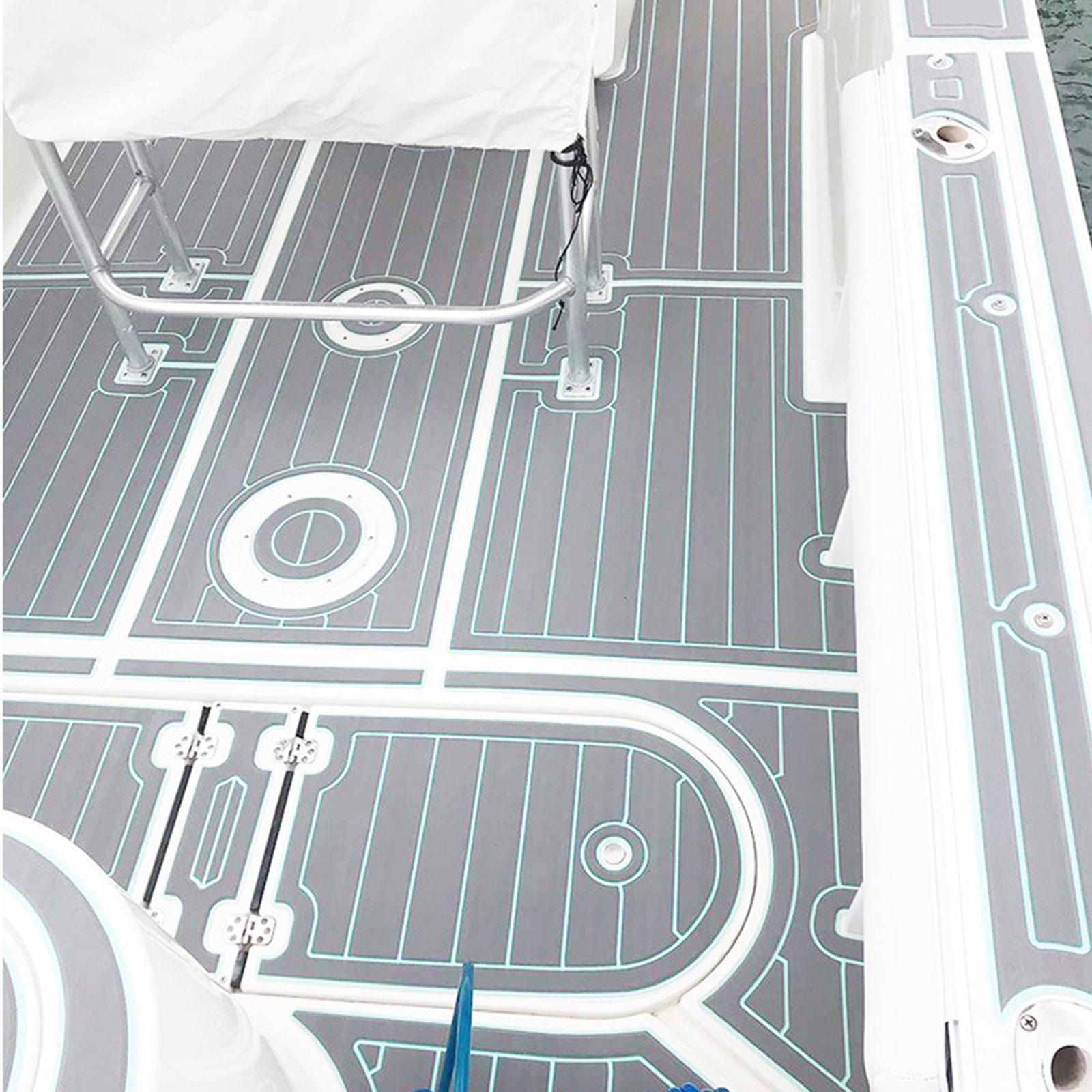 EVA Yacht Decking Mat Bevel Edge Flooring Border Sheet Striped Deck Accs 240x45x0.6cm