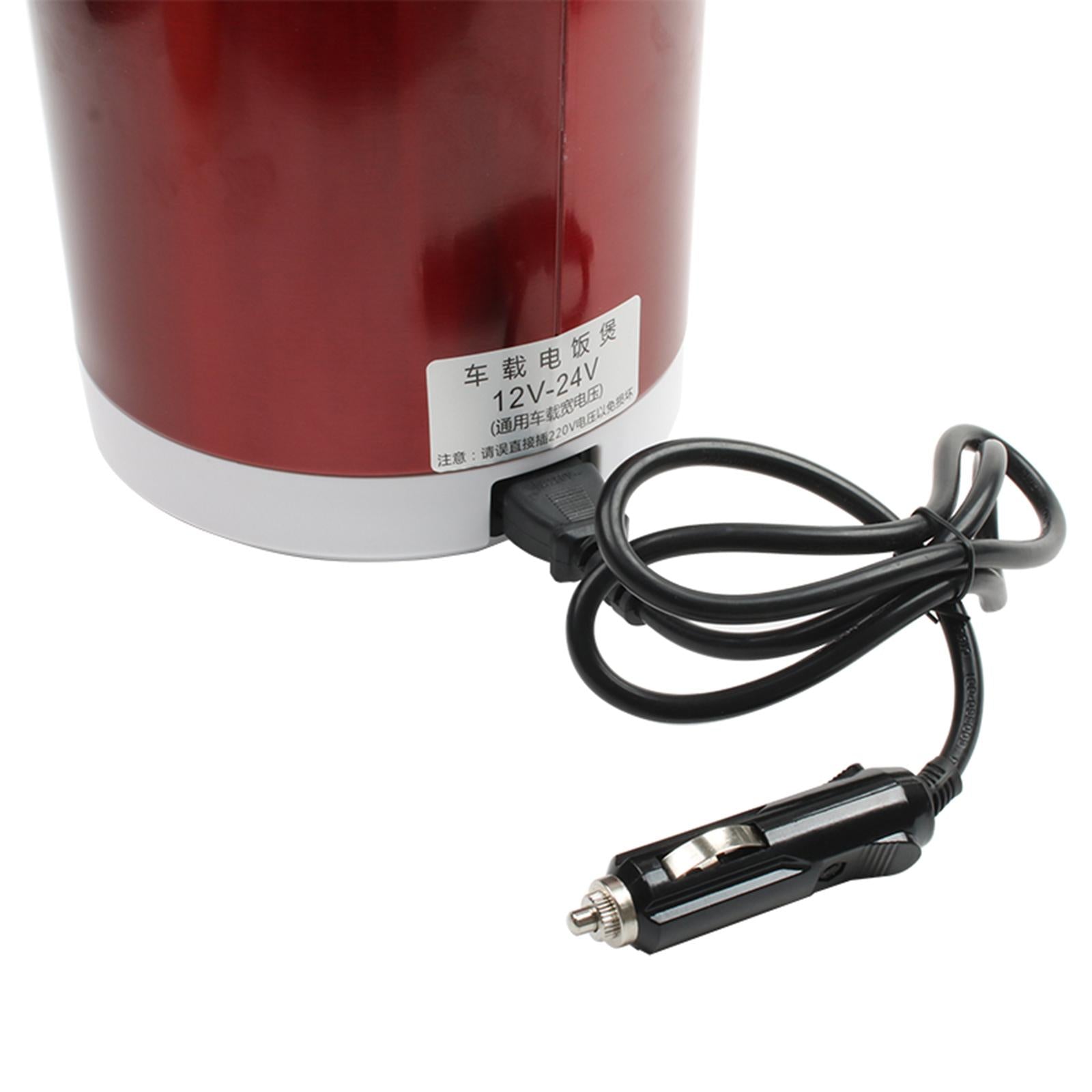 Electric Rice Cooker 1.6L Portable 100W-180W Car 12V/24V Truck Rose Red