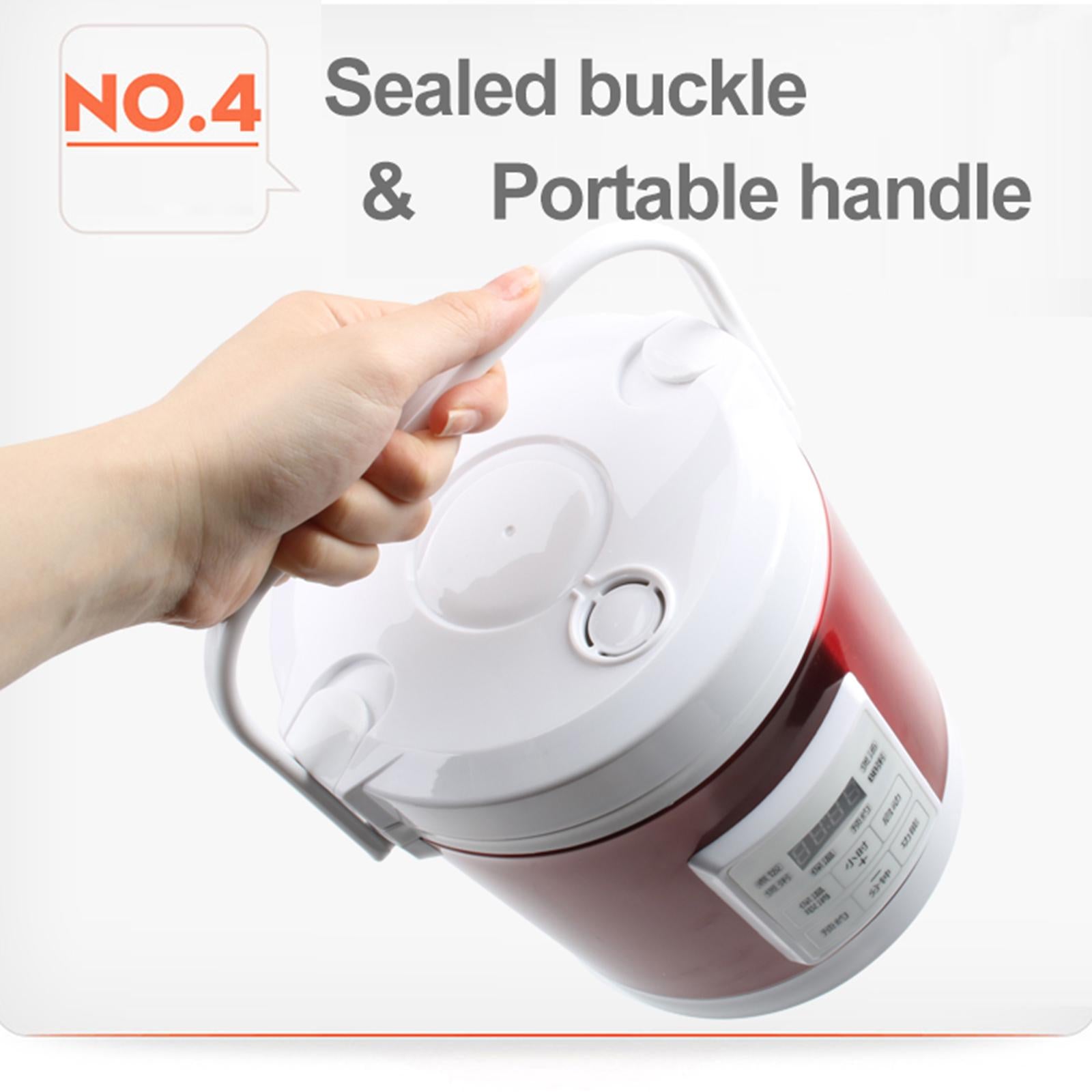 Electric Rice Cooker 1.6L Portable 100W-180W Car 12V/24V Truck Rose Red