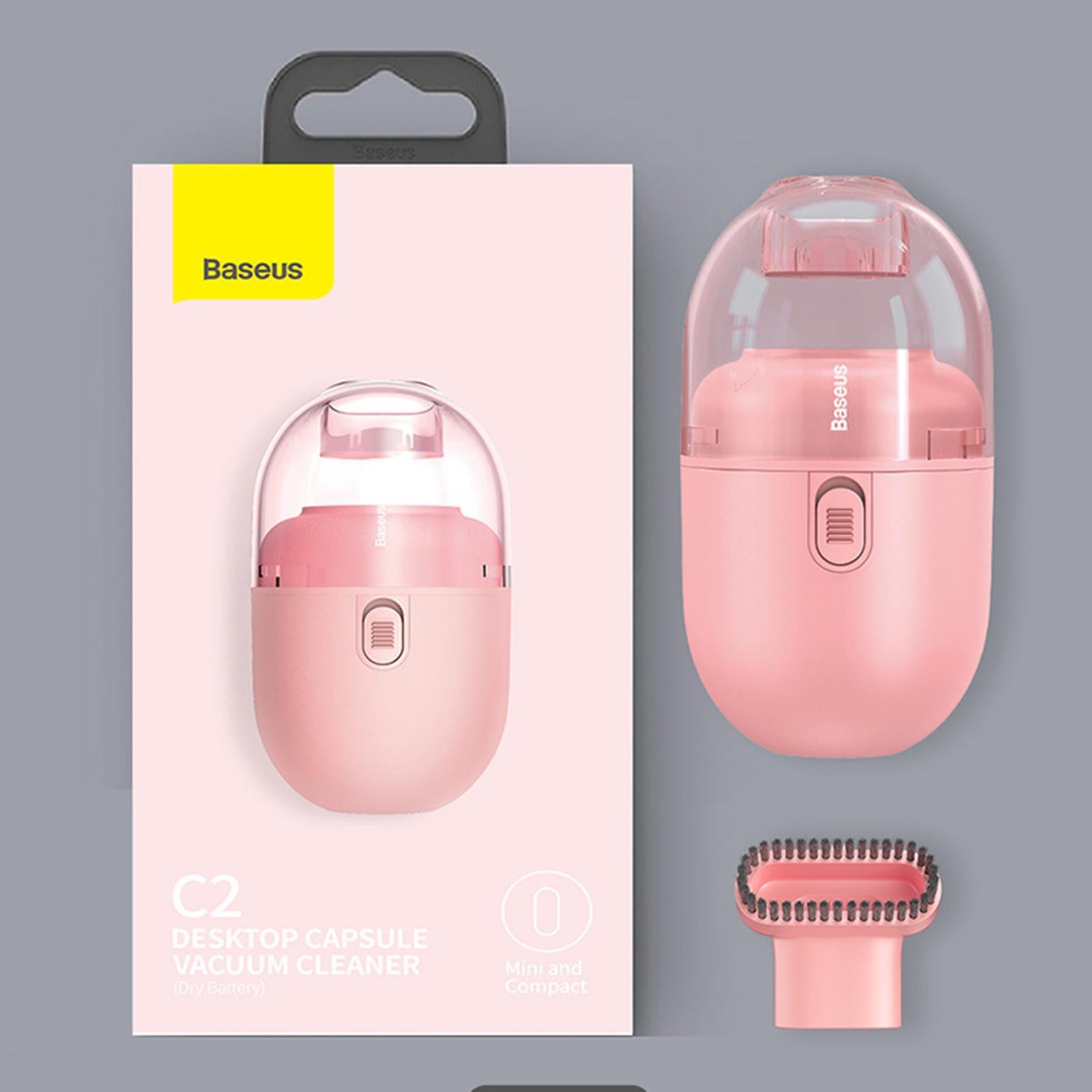 Portable Small Crumb Vacuum Cleaner Tabletop Keyboard Dust Cleaning Tool Pink