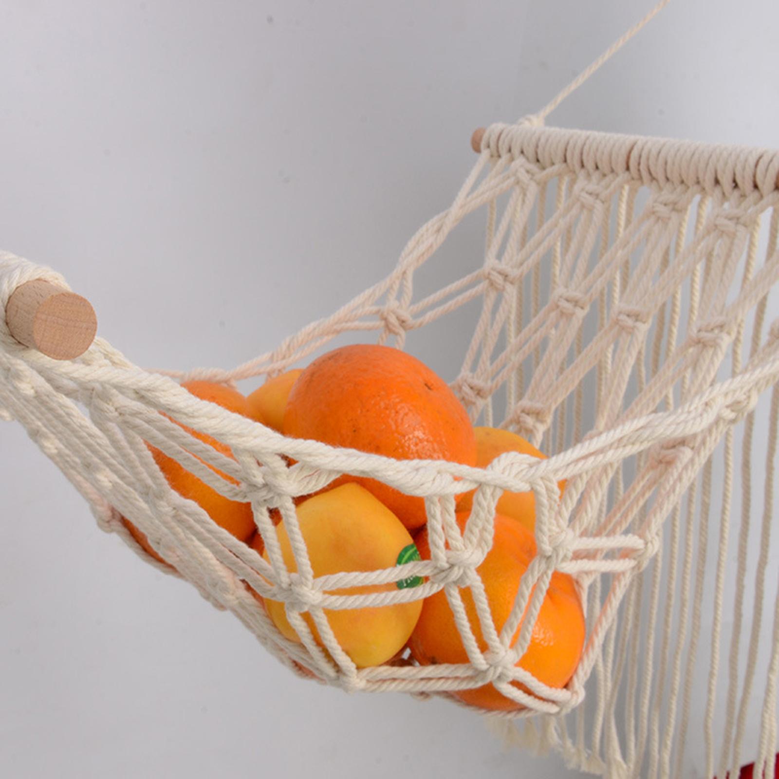 Macrame Fruit Vegetable Hammock Hanger Produce Storage Cabinet Hammock 35x50cm
