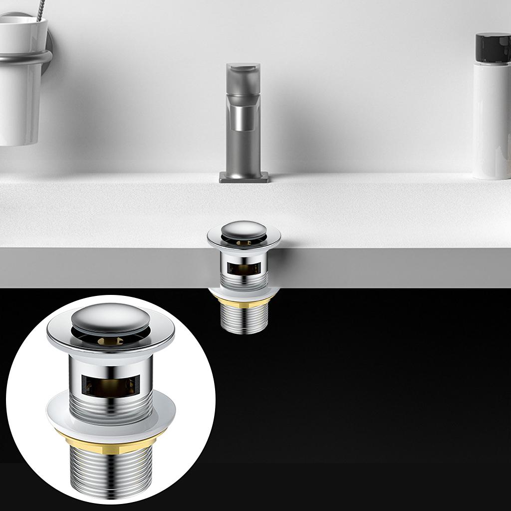 Bathroom Drain Sink Brass Stopper Plumbing Pipe Kit S with Overflow