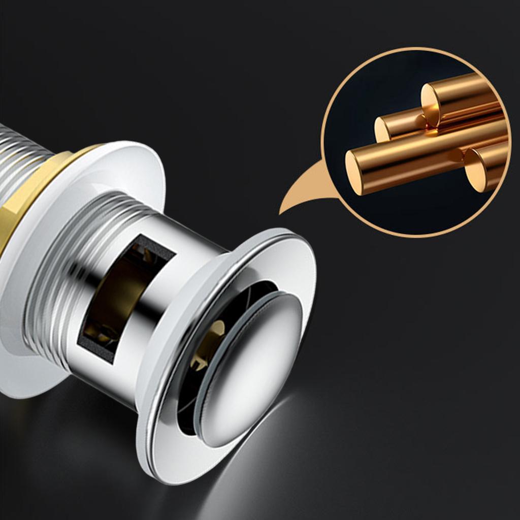 Bathroom Drain Sink Brass Stopper Plumbing Pipe Kit S with Overflow