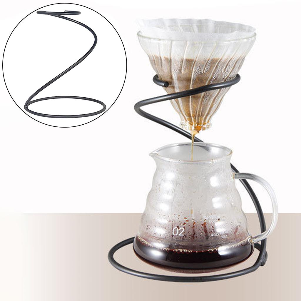 Iron Coffee Filter Holder Rack Coffee Filter Cup Stand for Home Kitchen Accs Black