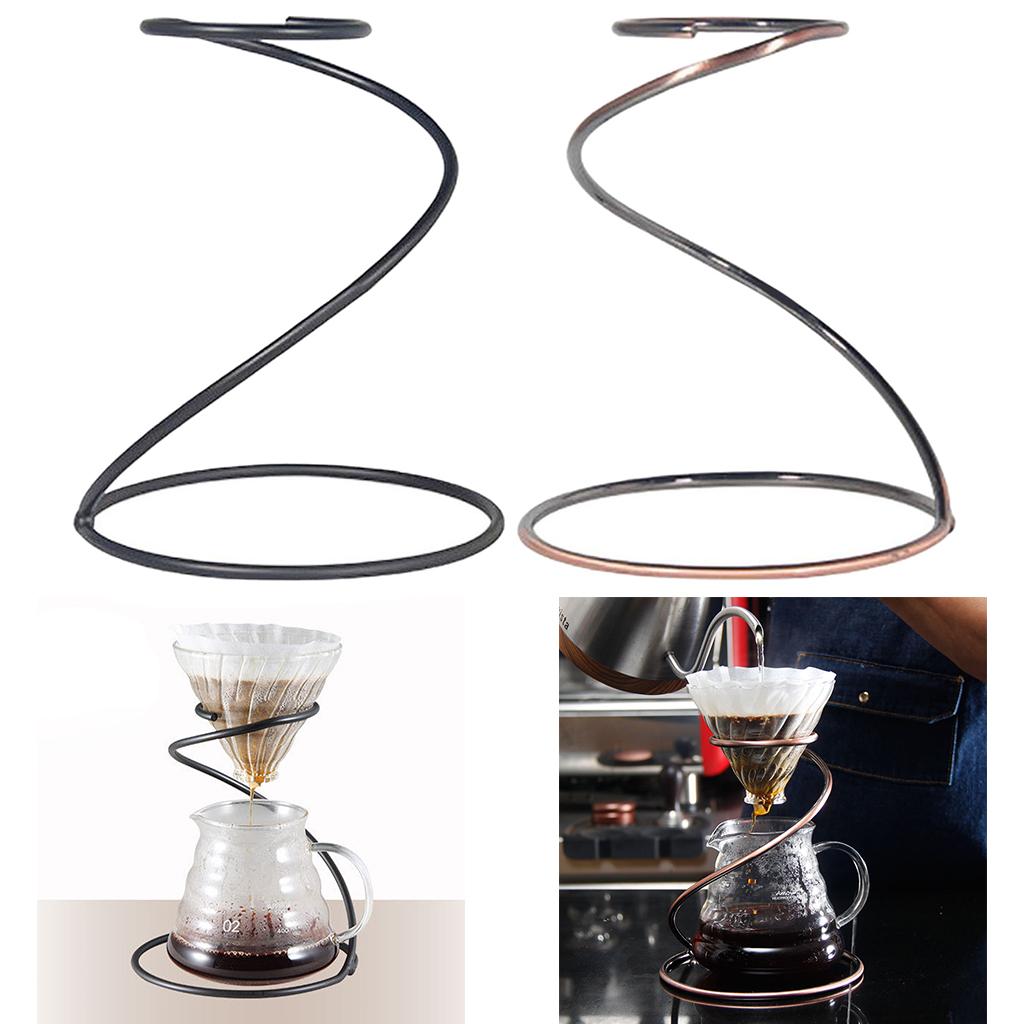 Iron Coffee Filter Holder Rack Coffee Filter Cup Stand for Home Kitchen Accs Black