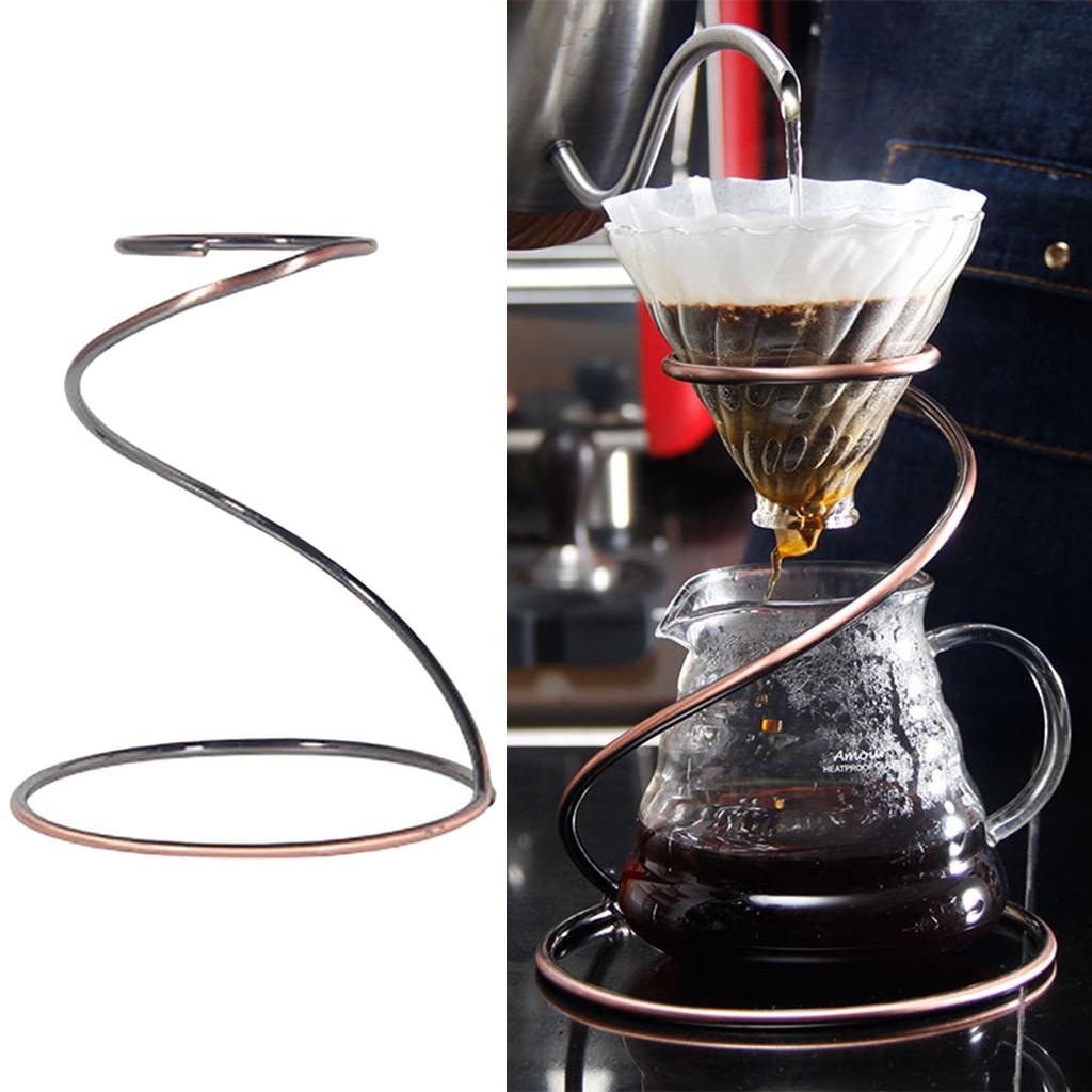 Iron Coffee Filter Holder Rack Coffee Filter Cup Stand for Home Kitchen Accs Bronze