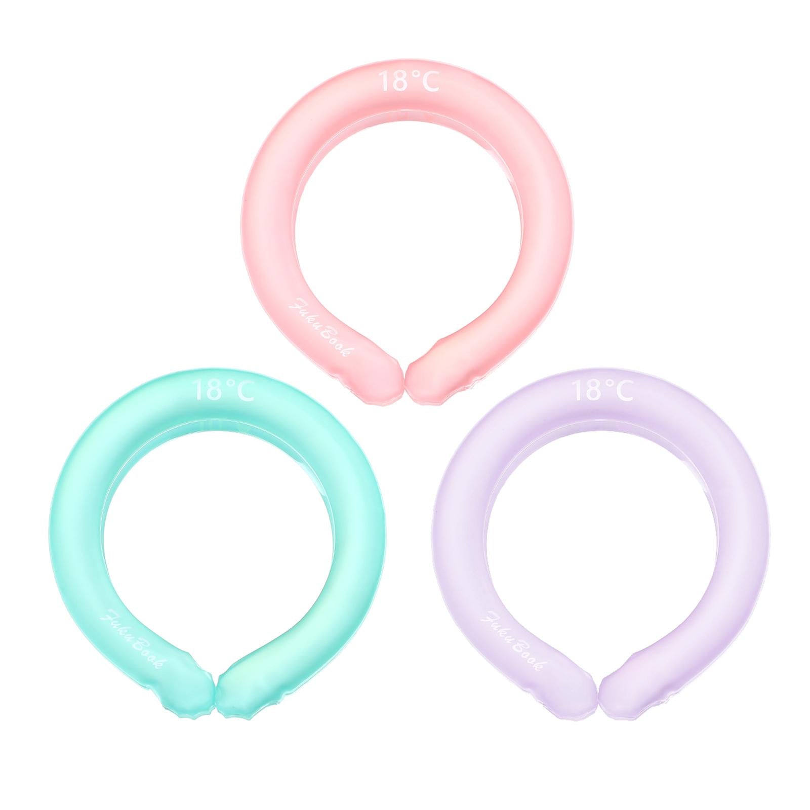 Neck Cooling Tube Cold Gel Ice Pack Chill Freeze Neck Cooler Camping Pink