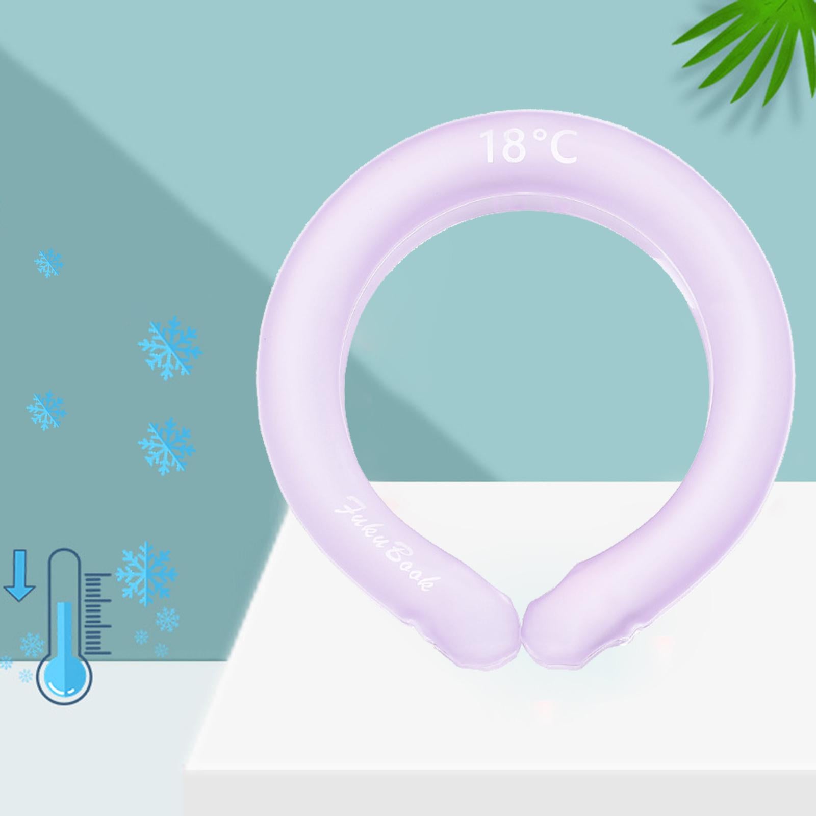 Neck Cooling Tube Cold Gel Ice Pack Chill Freeze Neck Cooler Camping Purple