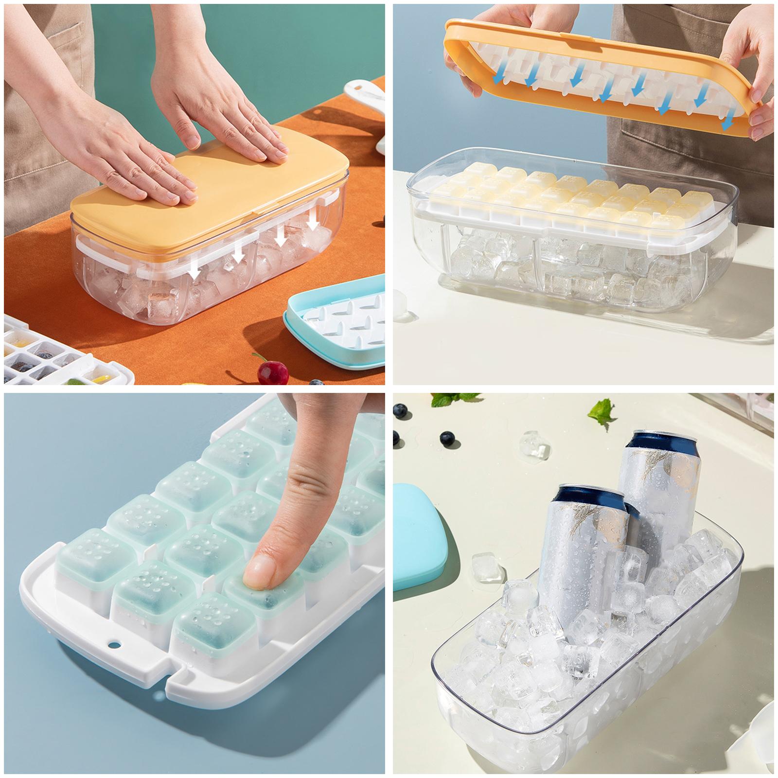 Kitchen 24 Lattice Ice Cube Tray Ice Maker for Freezer Release Mold Quickly Yellow