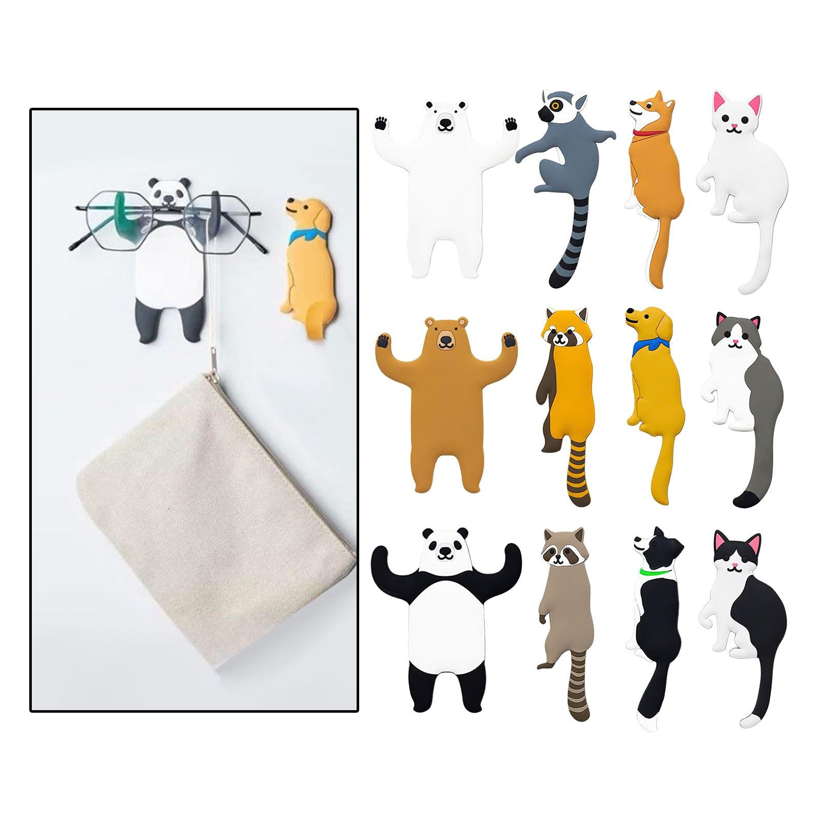 Adhesive Wall Hook Decorative Wall Hook for Kitchen Bathroom Tail Raccoon