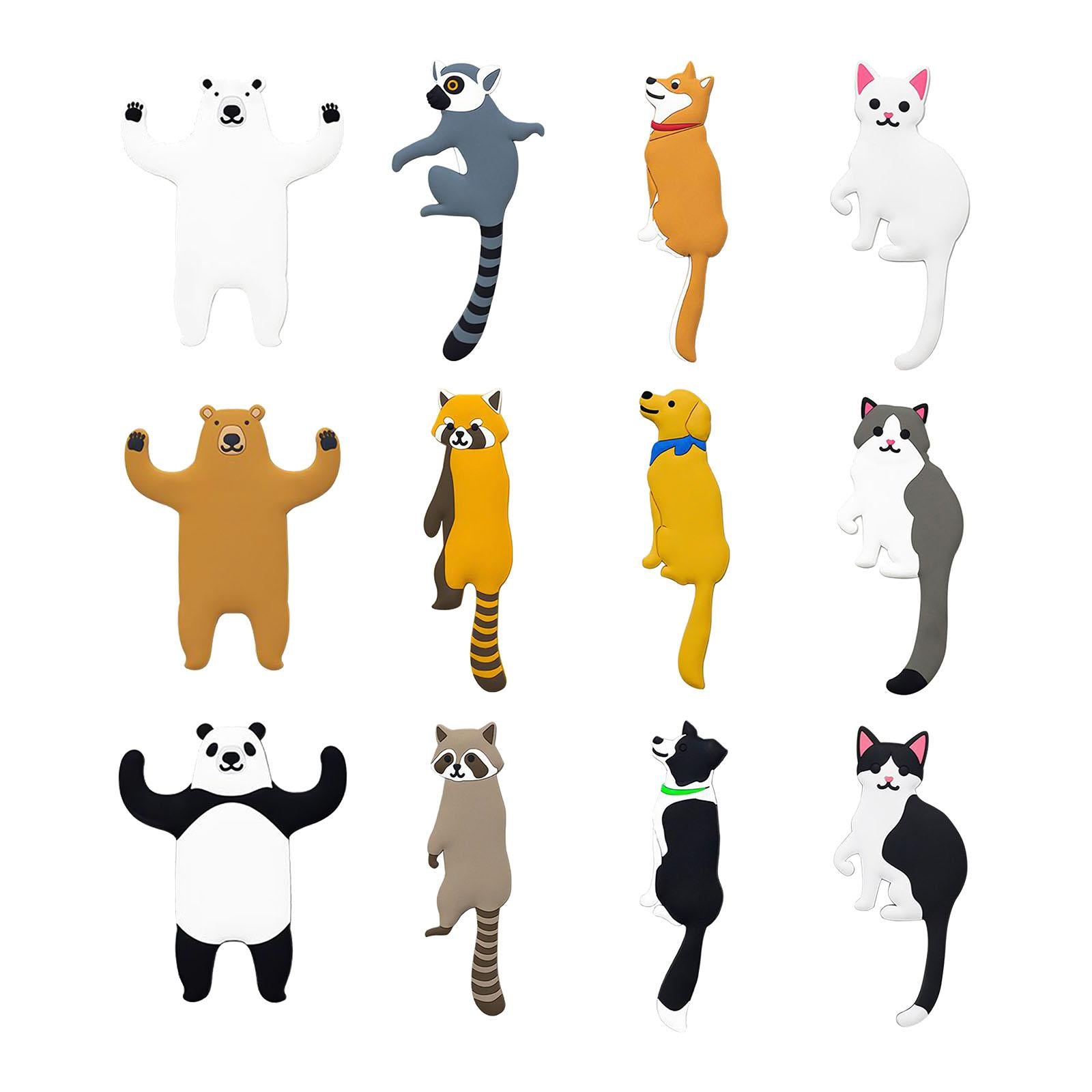 Adhesive Wall Hook Decorative Wall Hook for Kitchen Bathroom Tail Raccoon