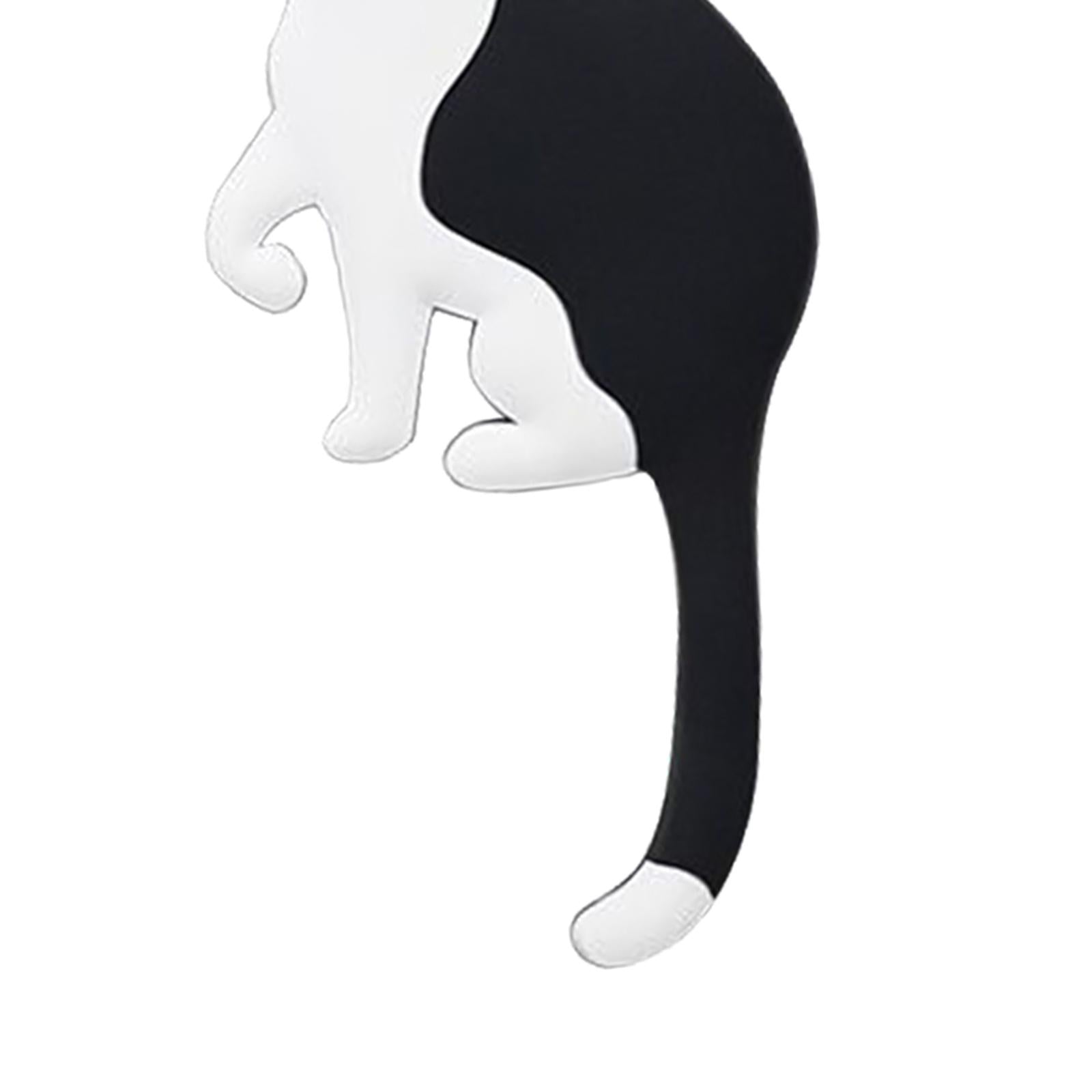 Adhesive Wall Hook Decorative Wall Hook for Kitchen Bathroom Black White Cat