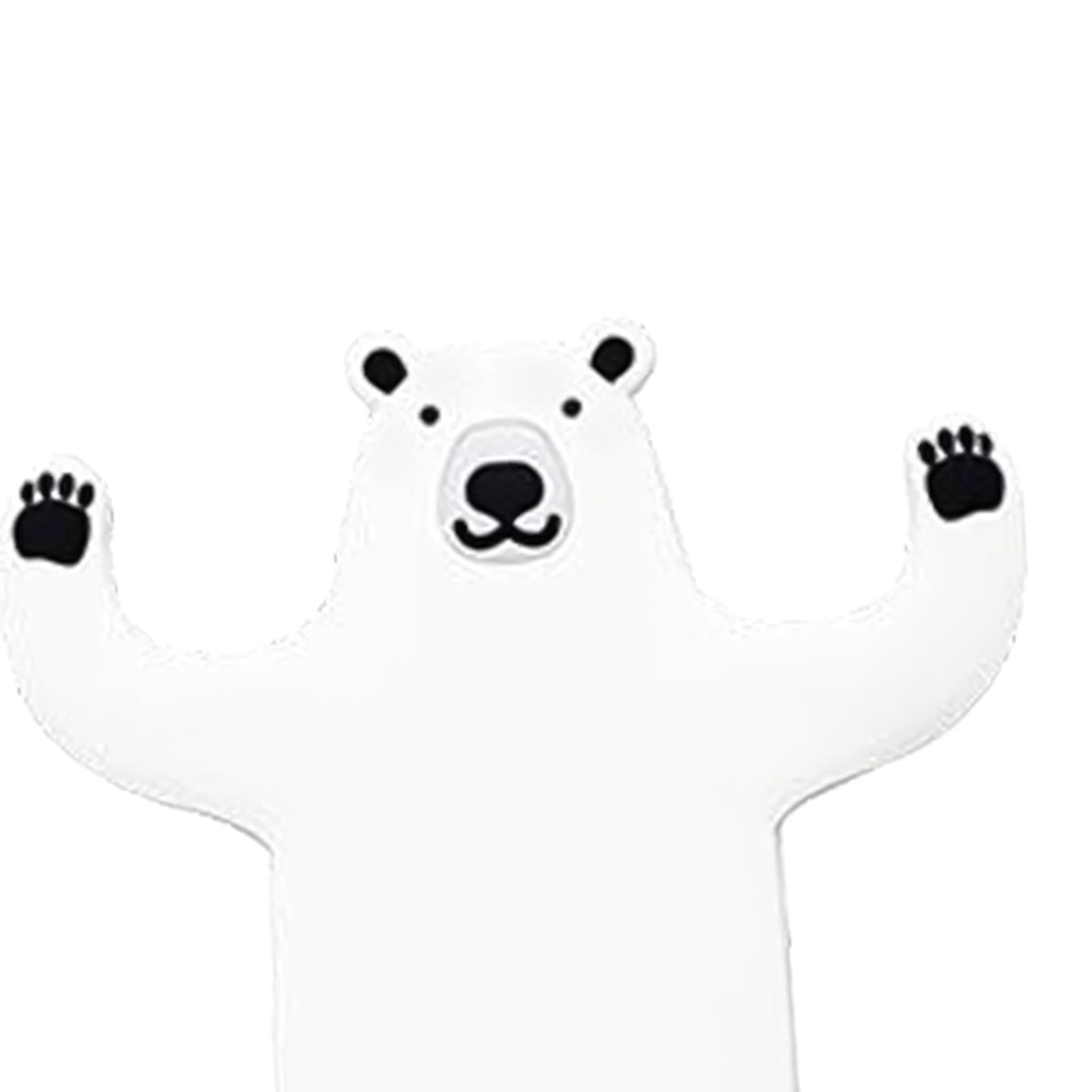 Adhesive Wall Hook Decorative Wall Hook for Kitchen Bathroom White Bear
