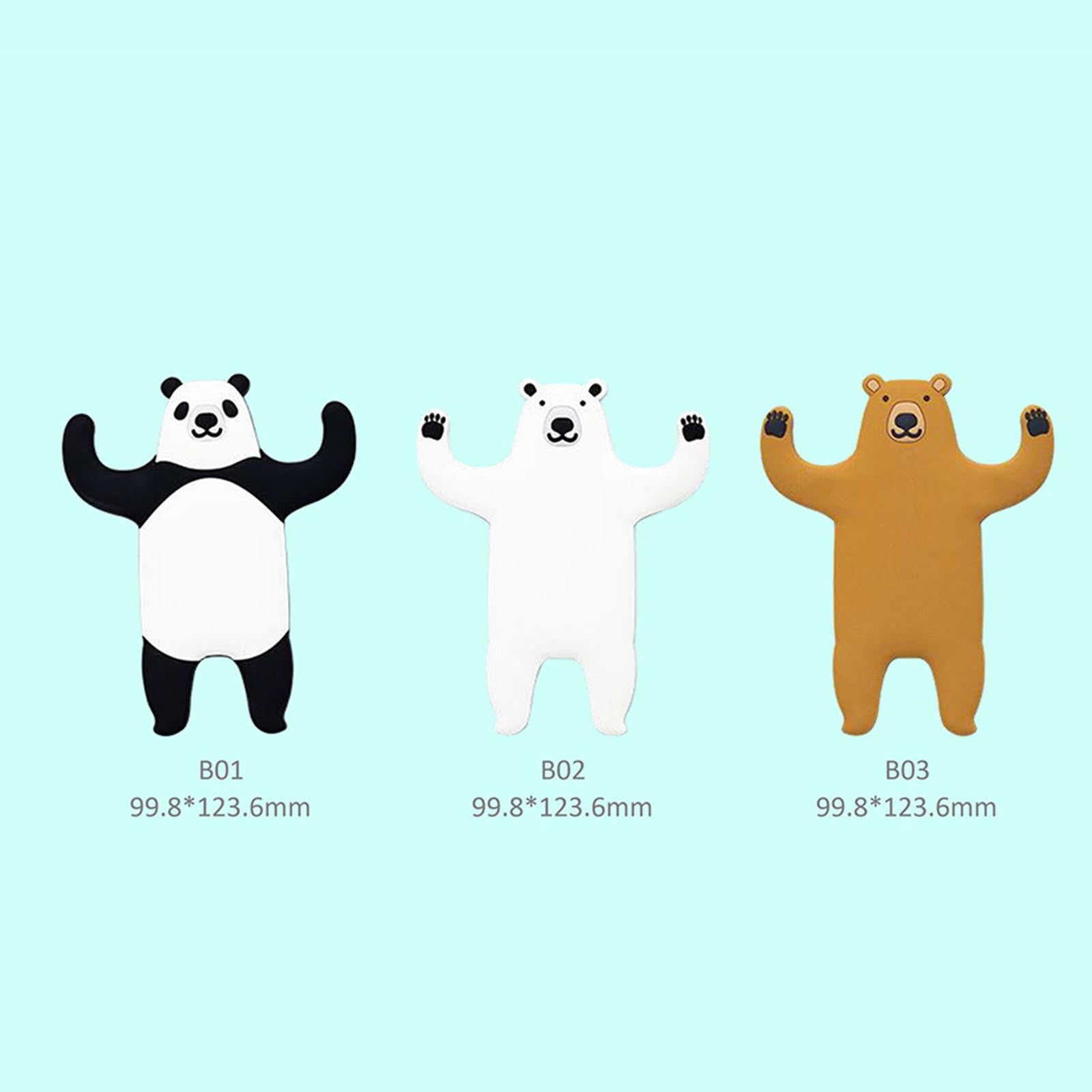 Adhesive Wall Hook Decorative Wall Hook for Kitchen Bathroom White Bear