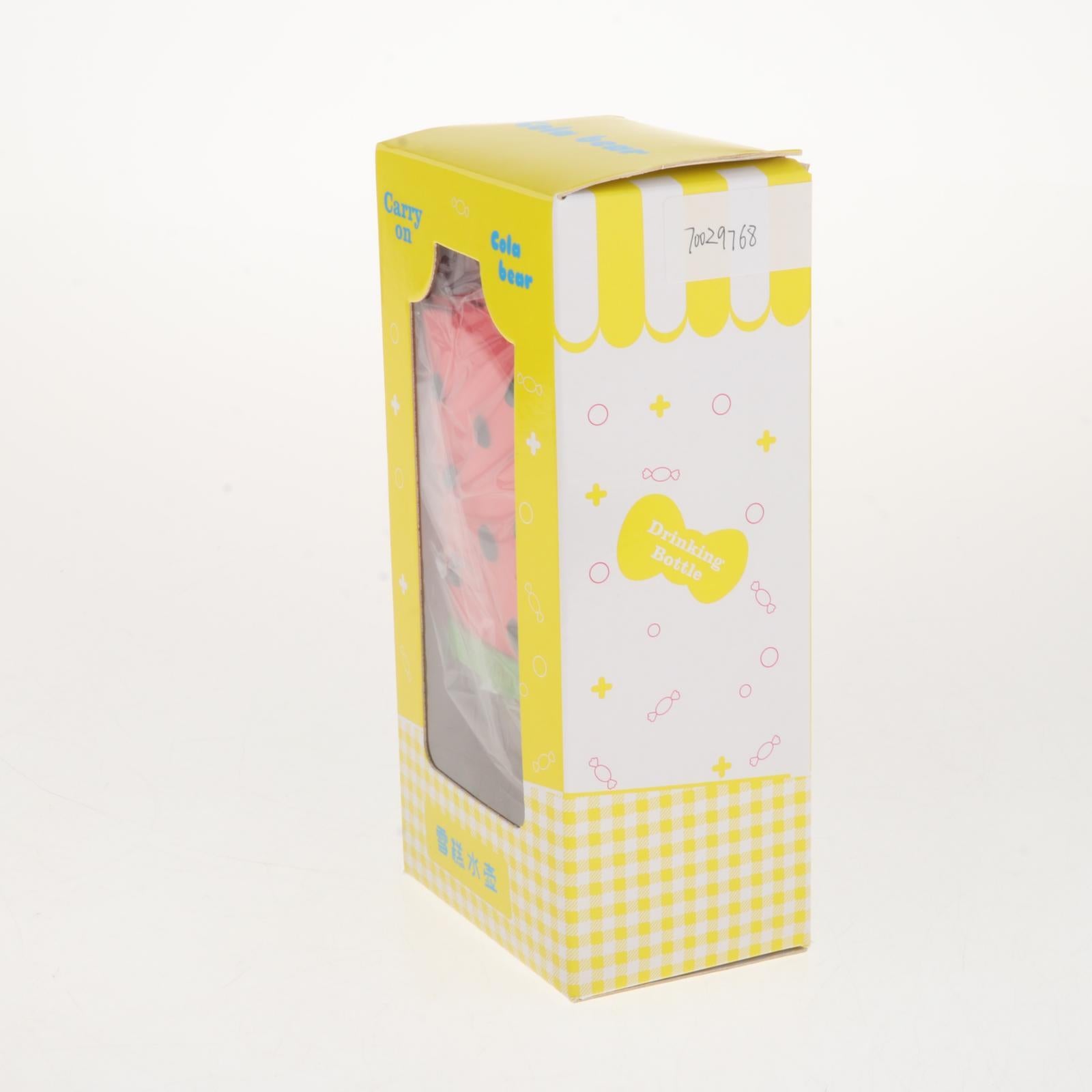 Cute Water Bottle with Straw Square Leakproof Summer for Kids for Outdoor Watermelon