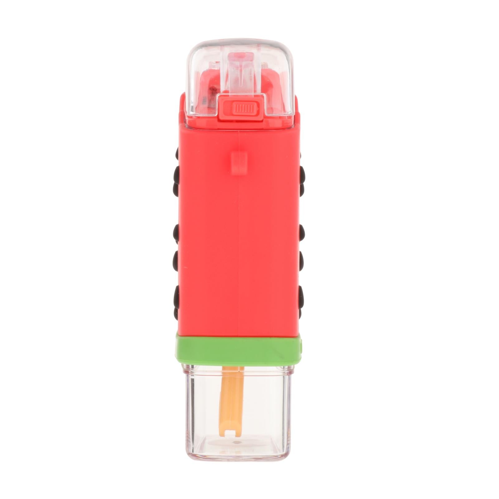 Cute Water Bottle with Straw Square Leakproof Summer for Kids for Outdoor Watermelon