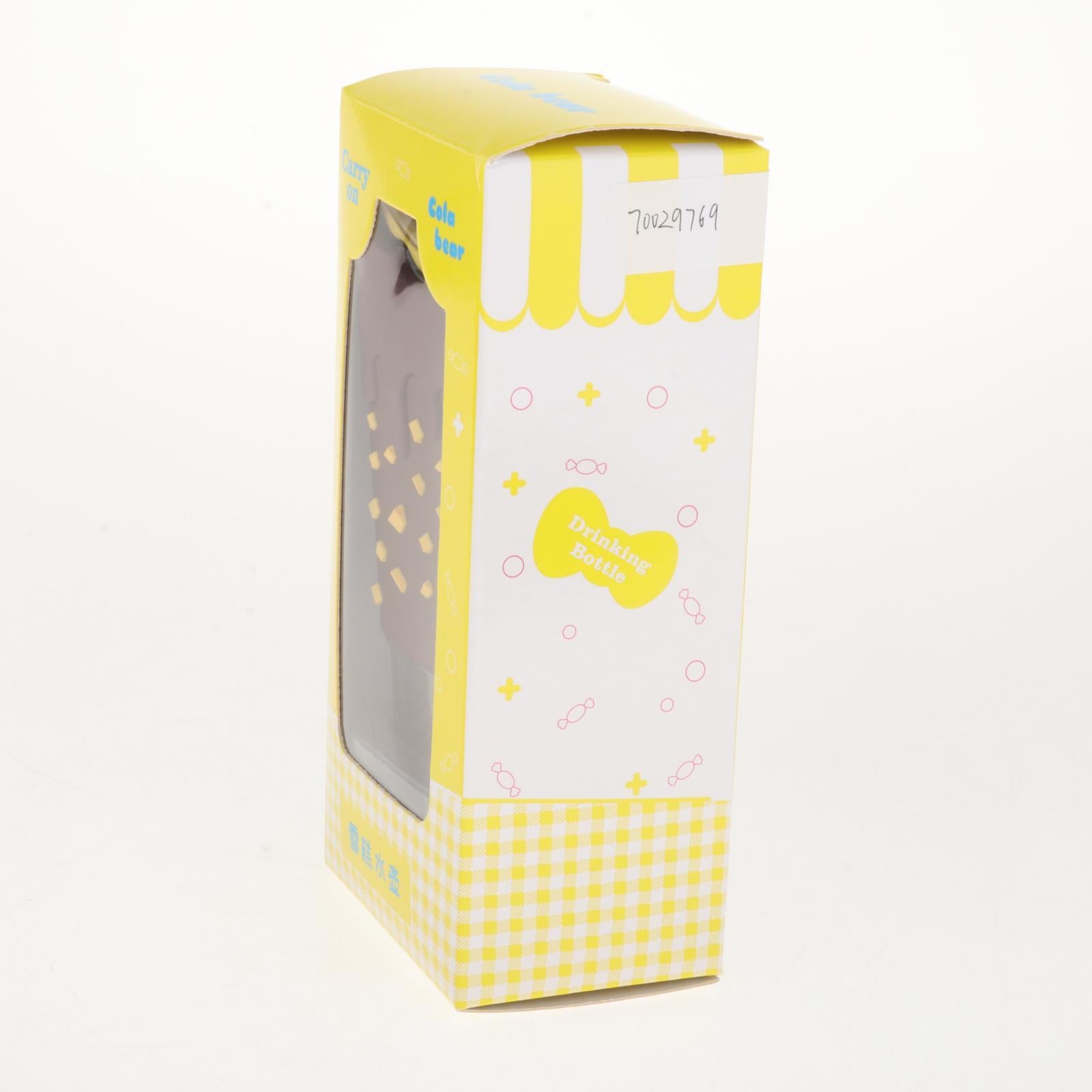 Cute Water Bottle with Straw Square Leakproof Summer for Kids for Outdoor Chocolate