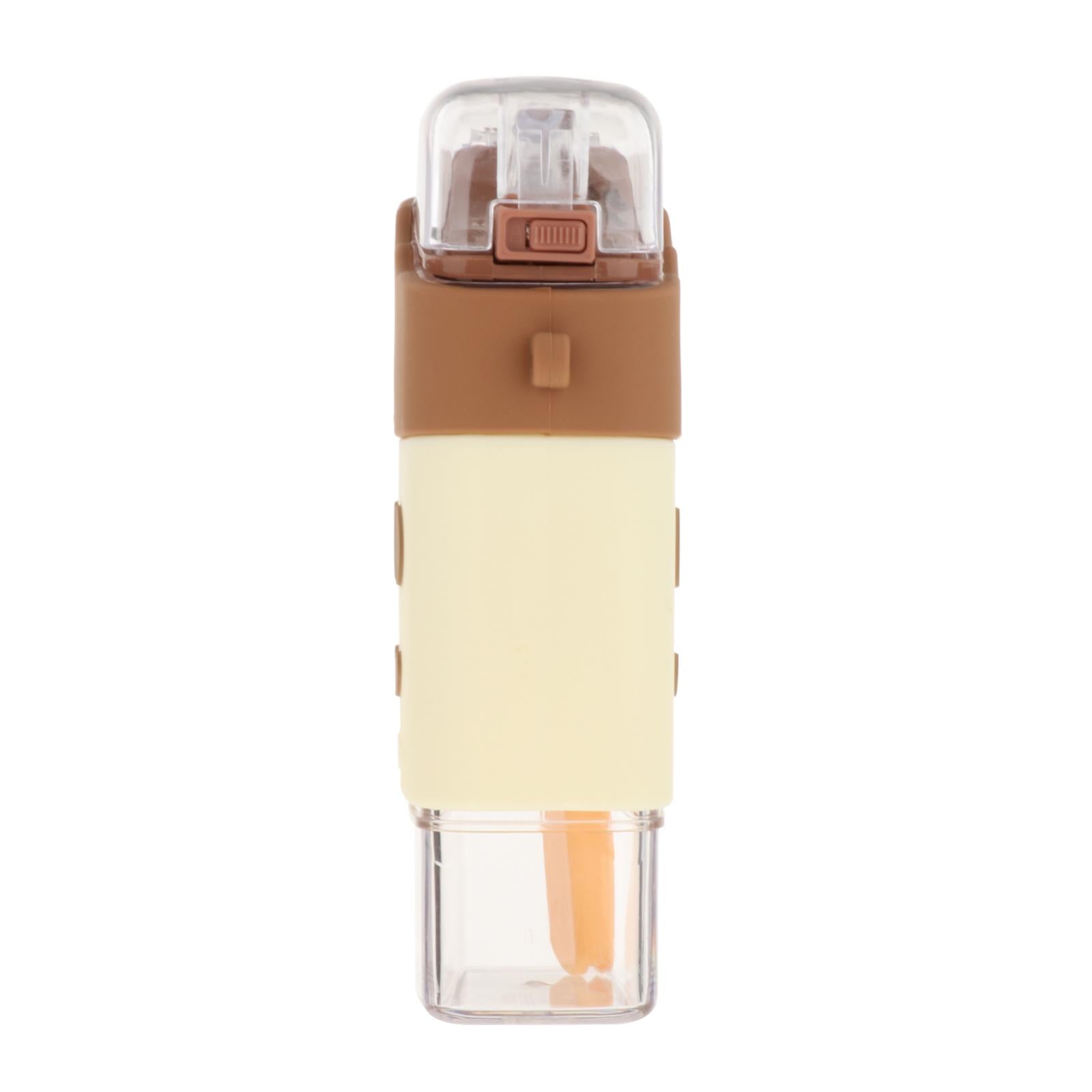 Cute Water Bottle with Straw Square Leakproof Summer for Kids for Outdoor Smiley