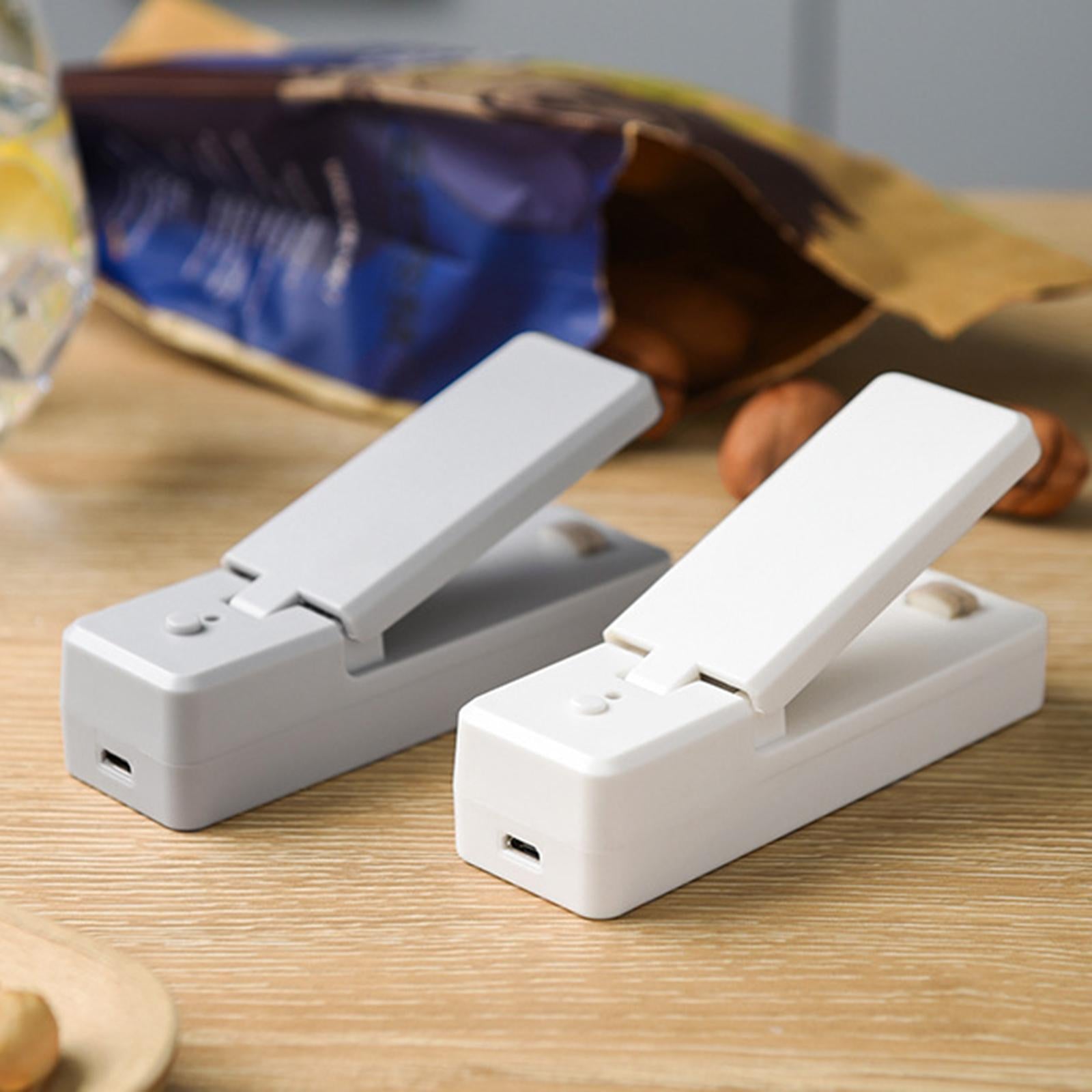 Mini Bag Sealer USB Rechargeable Portable Heat Sealer for Plastic Bags White