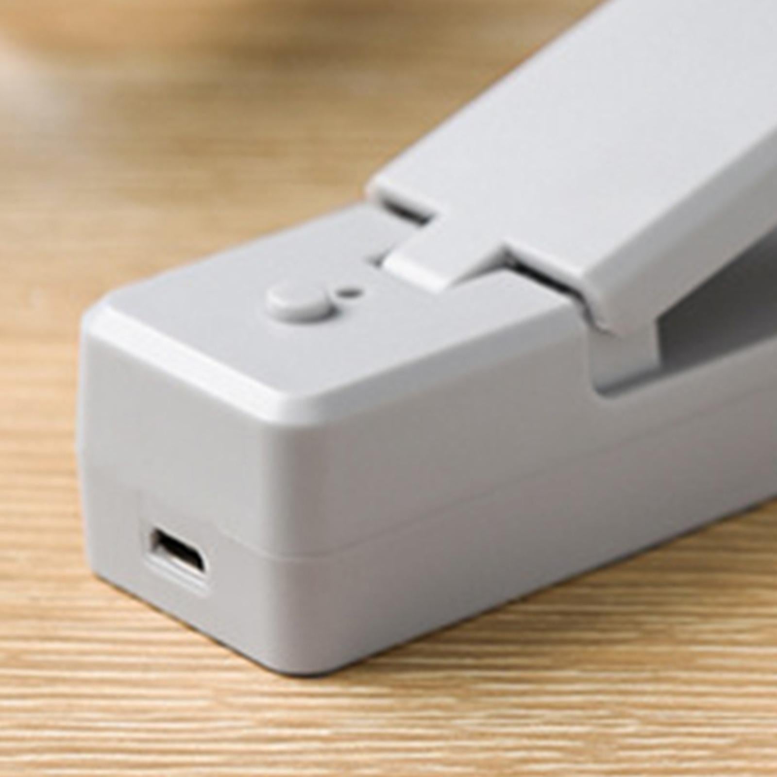 Mini Bag Sealer USB Rechargeable Portable Heat Sealer for Plastic Bags Grey