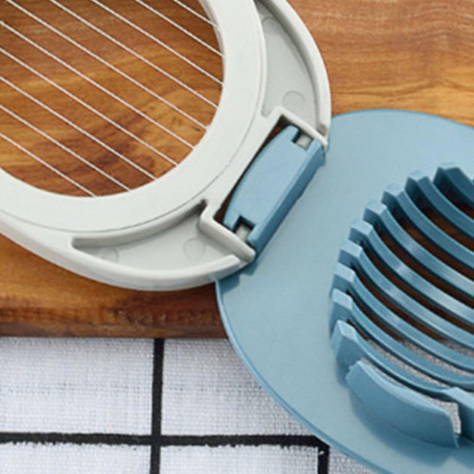 StainlessSteel Chopper Section Egg Cutter Wire Slicer Hard Boiled Egg Blue