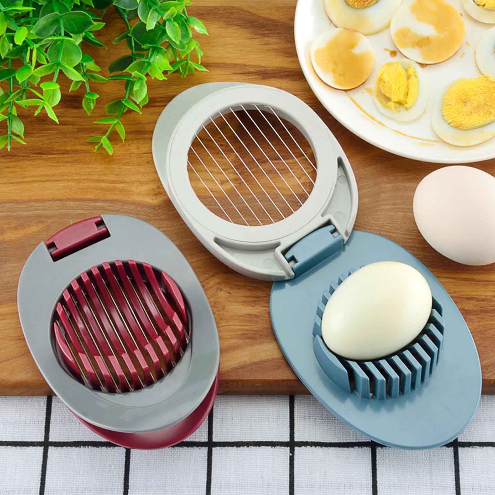 StainlessSteel Chopper Section Egg Cutter Wire Slicer Hard Boiled Egg Blue