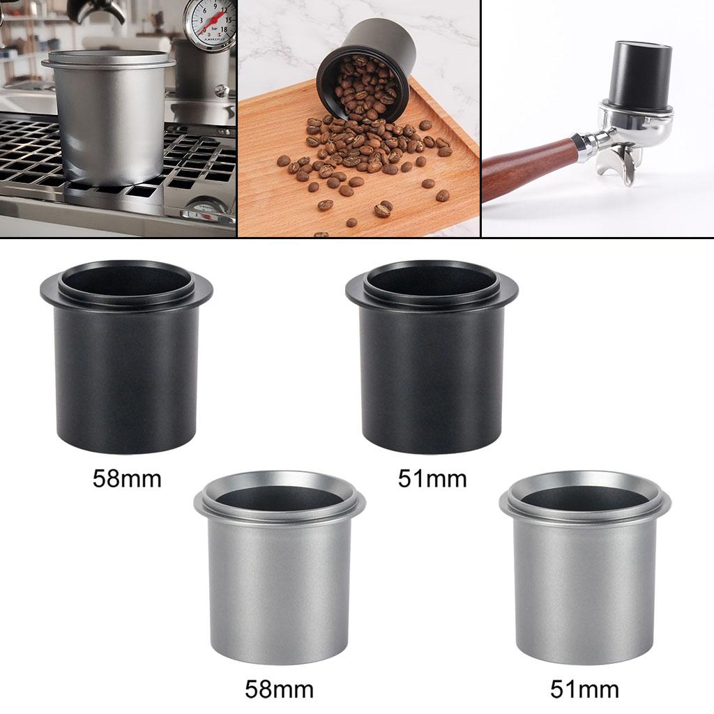 Aluminum Alloy Coffee Dosing Cup Sniffing Mug for Espresso Machine DIY Tools 51mm black