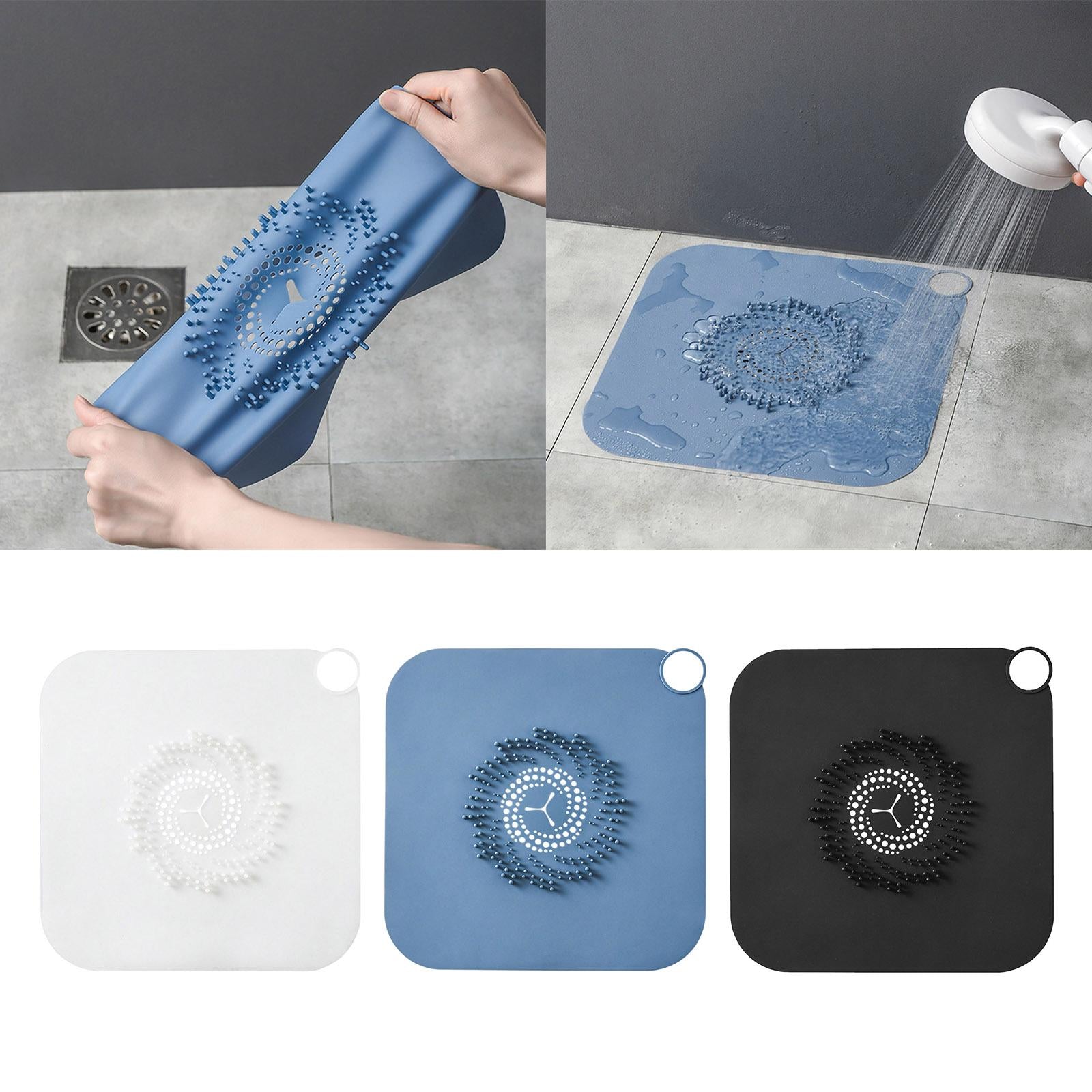 Floor Drain Cover Hair Catcher Floor Drain Pad Bathtub Drain Cover Blue