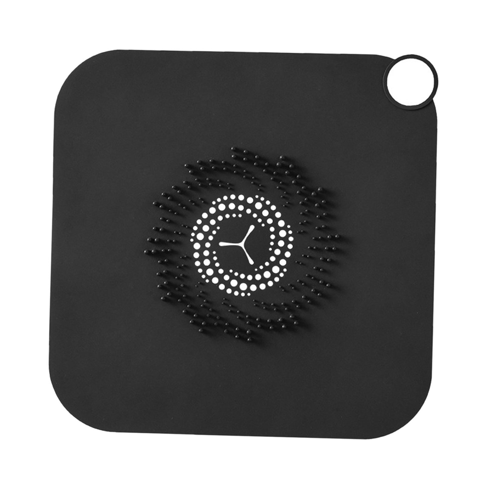 Floor Drain Cover Hair Catcher Floor Drain Pad Bathtub Drain Cover Black